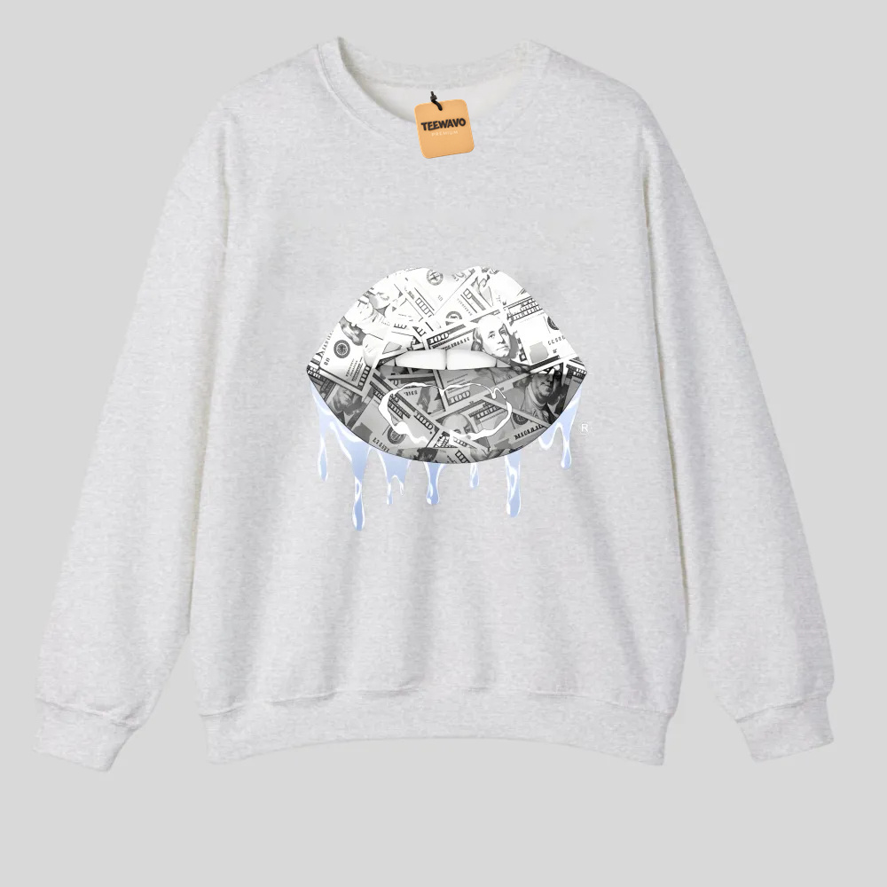 Money Lips With Dripping Effect tshirt 100% cotton