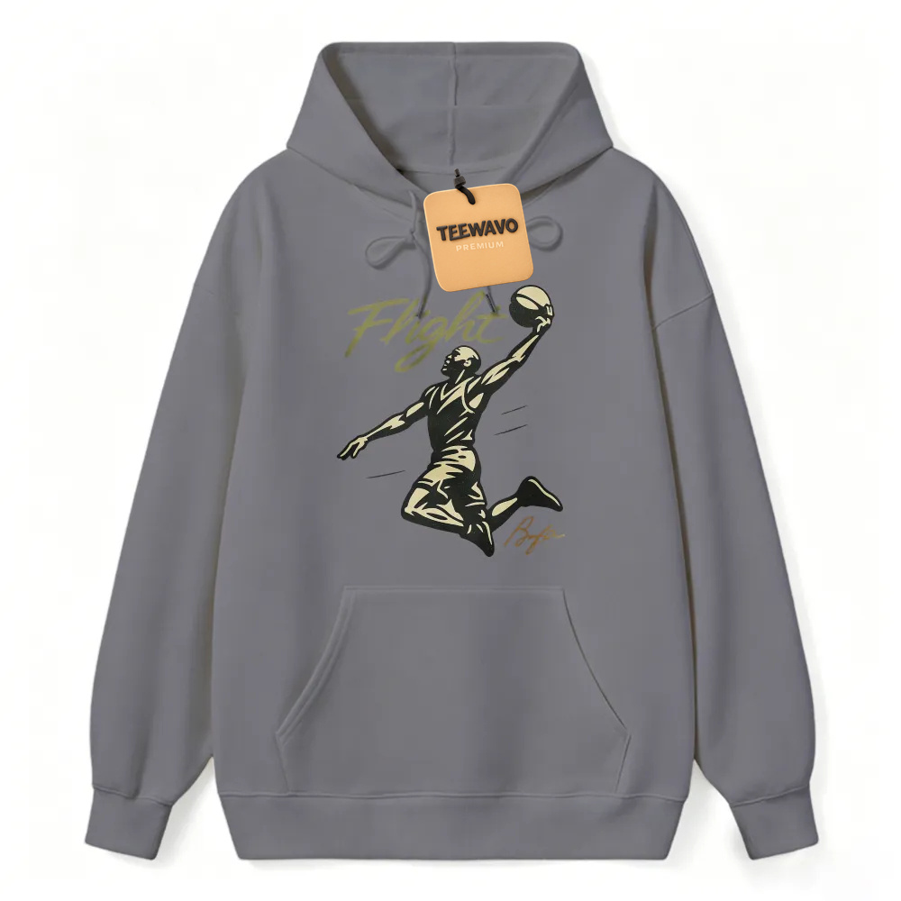 Flight Basketball Player Dunk Silhouette Graphic Unisex Classic Hoodie