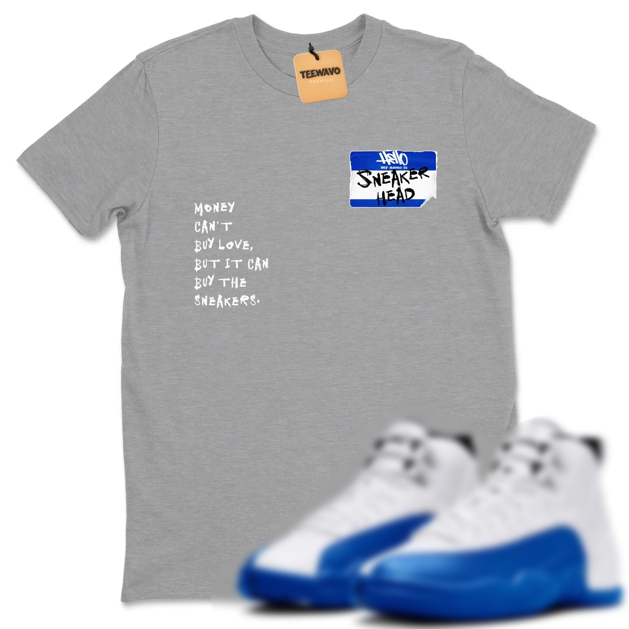 Sneakerhead Badge TEEWAVO Sneaker Tees - AJD 12 Blueberry