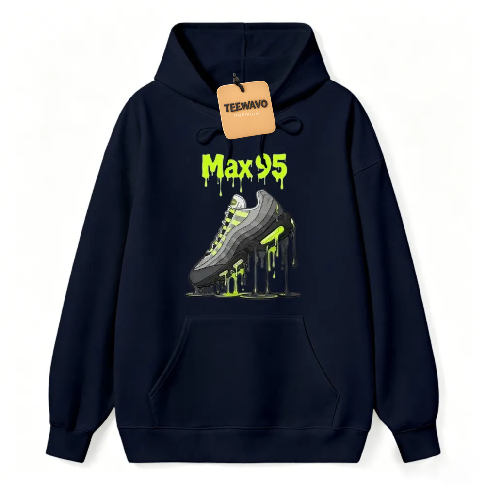 Max 95 Neon Green Drip Sneaker Graphic Unisex Classic Hoodie