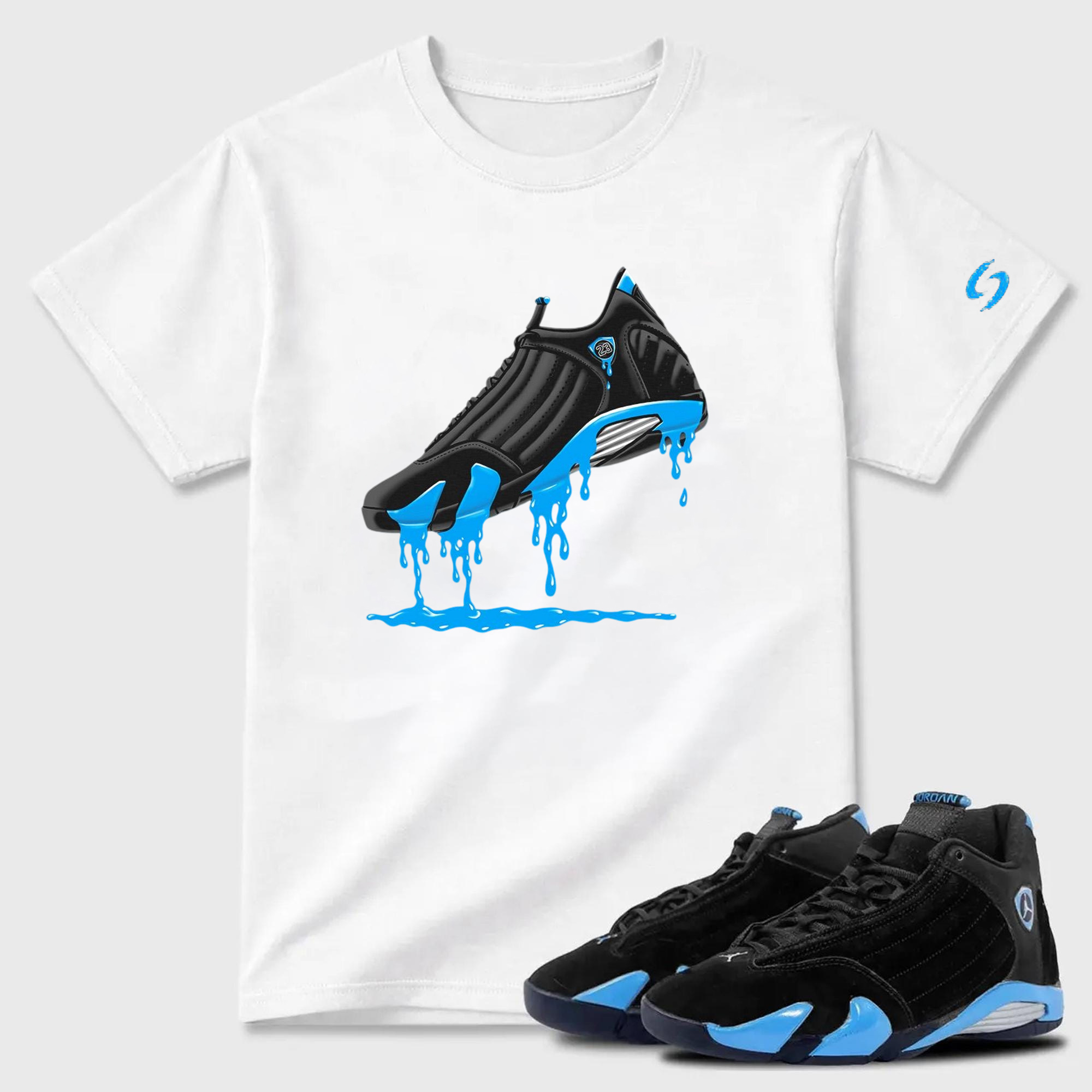 Air Jordan 14 University Blue Matching T-Shirt