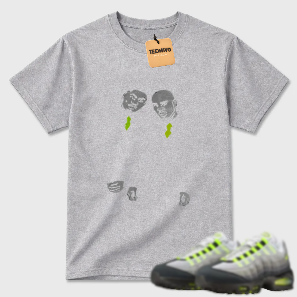 Black Grey Neon Max 95 Big Bubble Neon matching tshirt sneaker tee