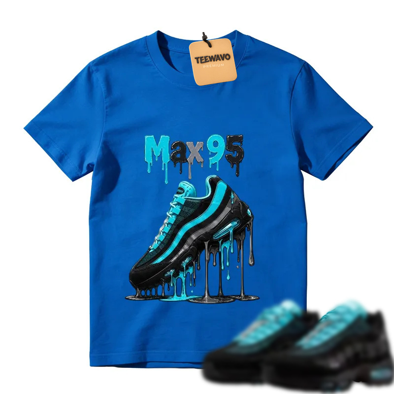 Max 95 Drip Graphic Tee – Aqua Black Sneaker Match Shirt