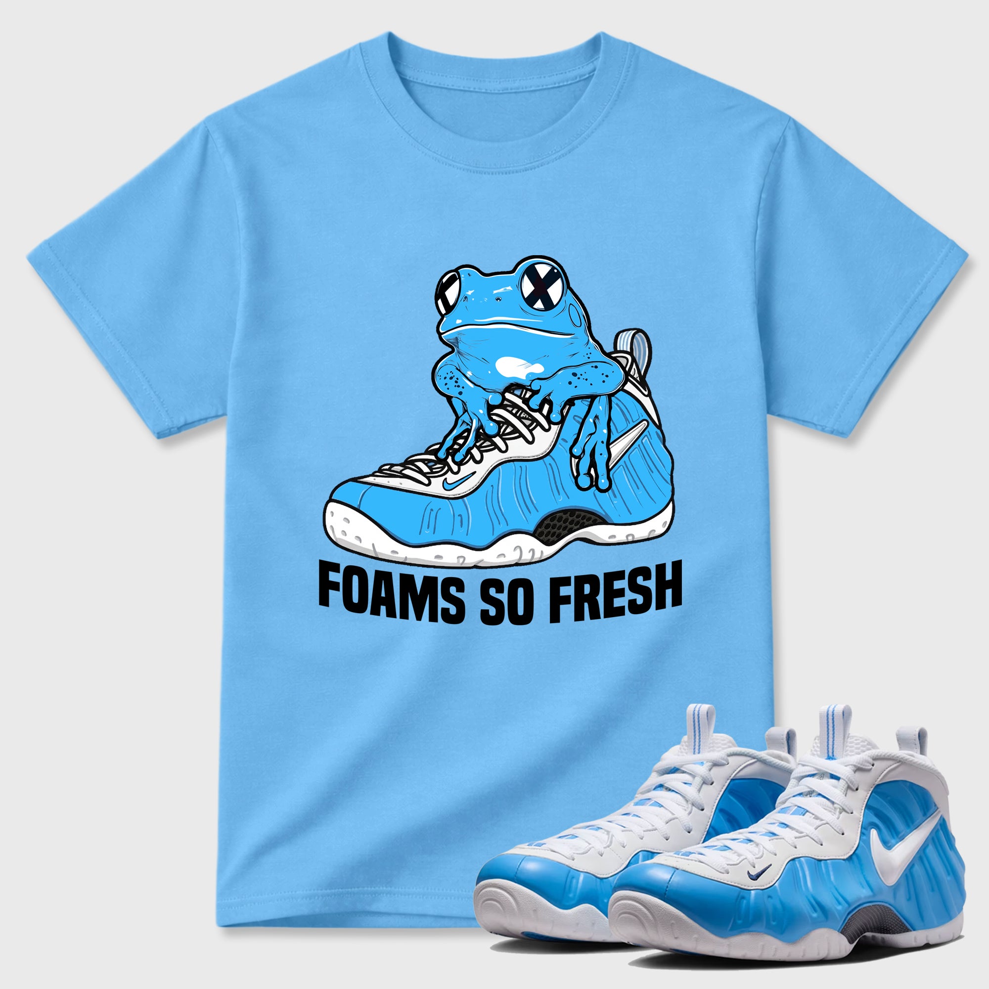Foams So Fresh Sneaker Tees - Air Foamposite One University Blue