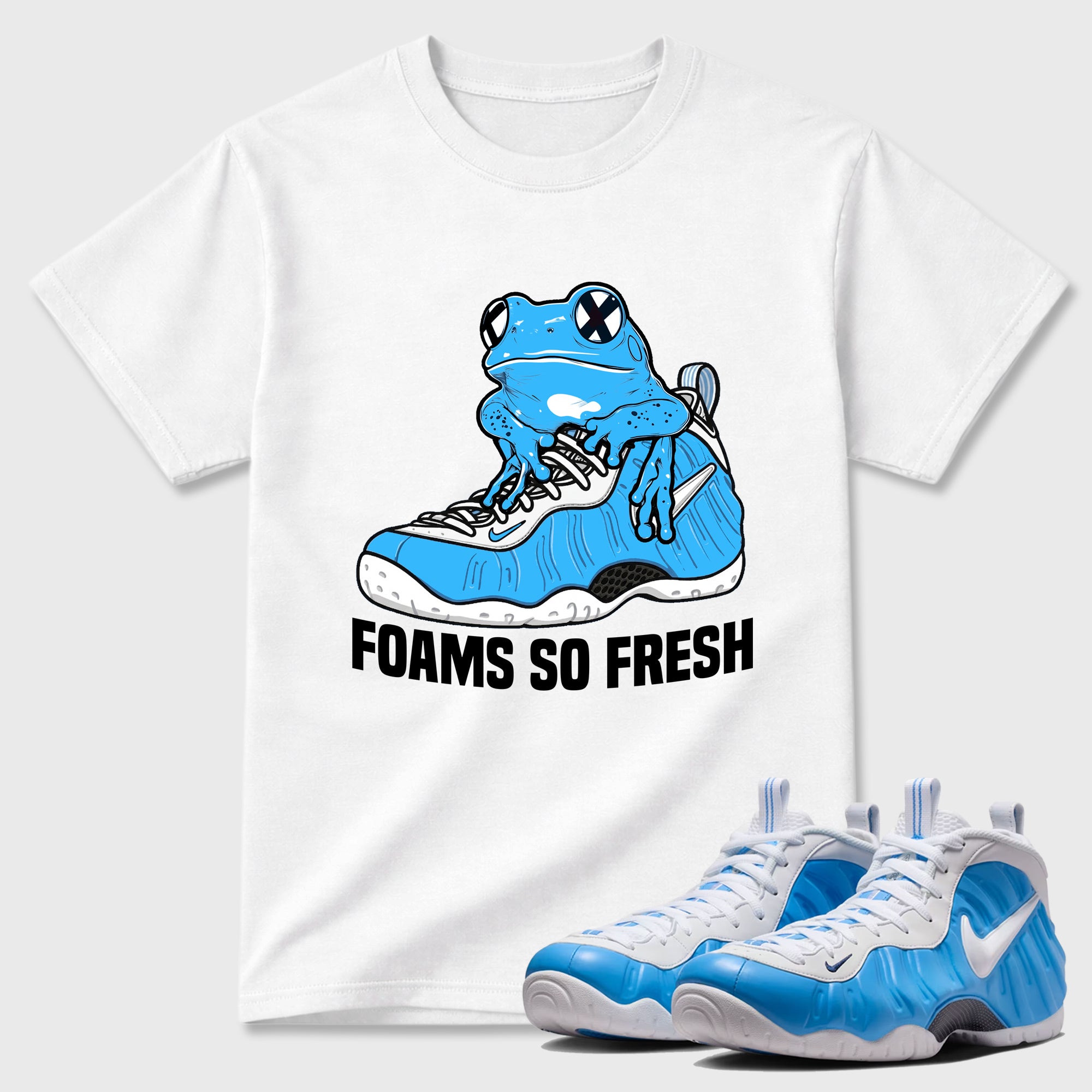 Foams So Fresh Sneaker Tees - Air Foamposite One University Blue