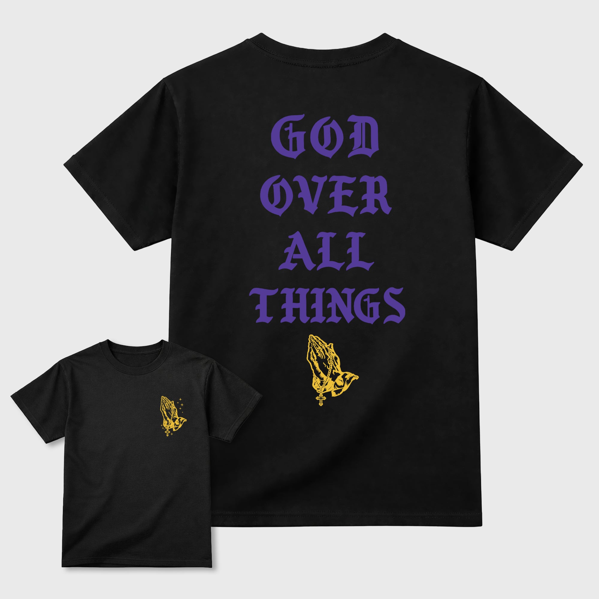 God Over All Things Sneaker Tees - Air Jordan 4 Lakeshow