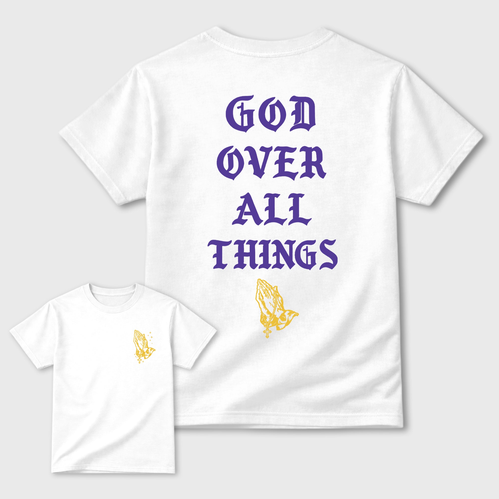 God Over All Things Sneaker Tees - Air Jordan 4 Lakeshow