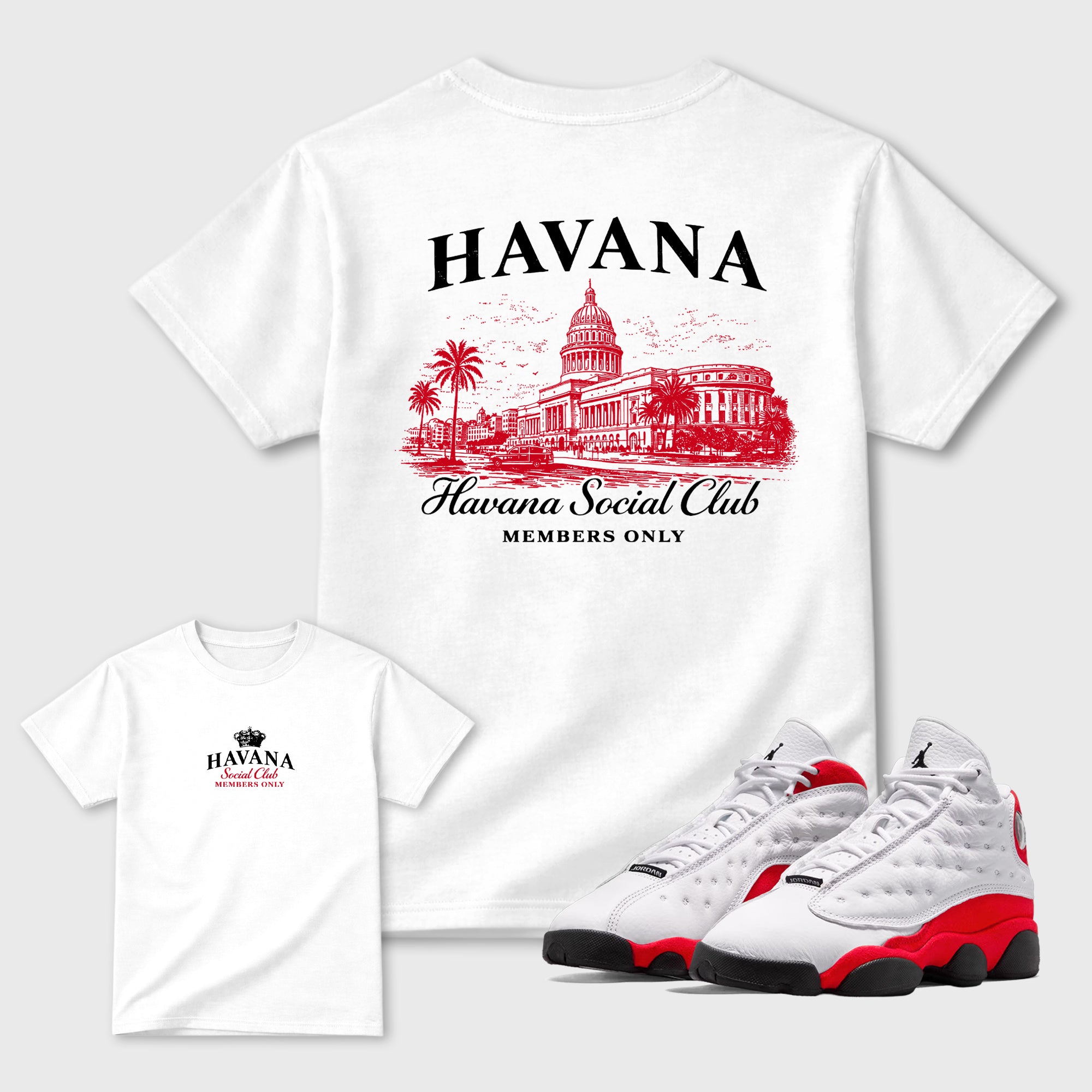 Havana Club TEEWAVO Sneaker Tees - Air Jordan 13 University Red
