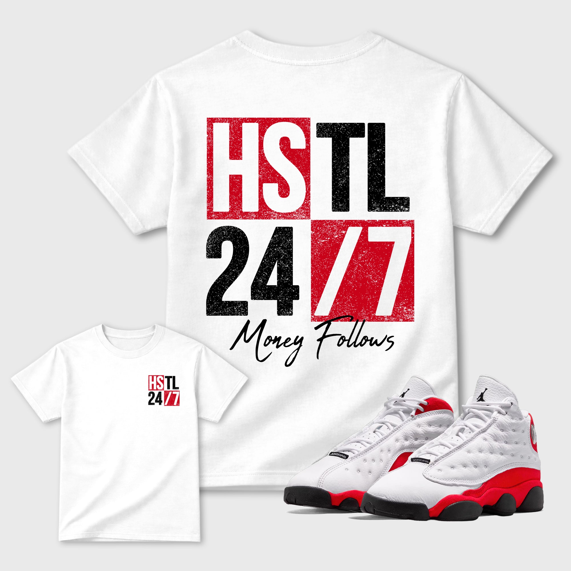 Hustle 247 Sneaker Tees - Air Jordan 13 University Red
