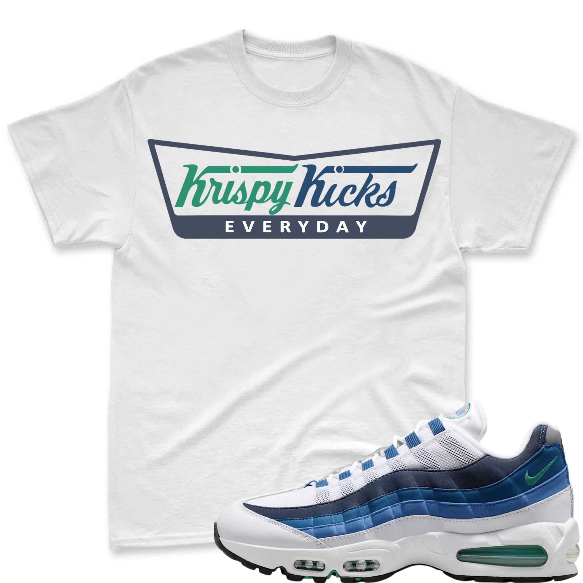 KRISPY KICKS! T Shirt To Match Air Max 95 Lake Blue and French Blue