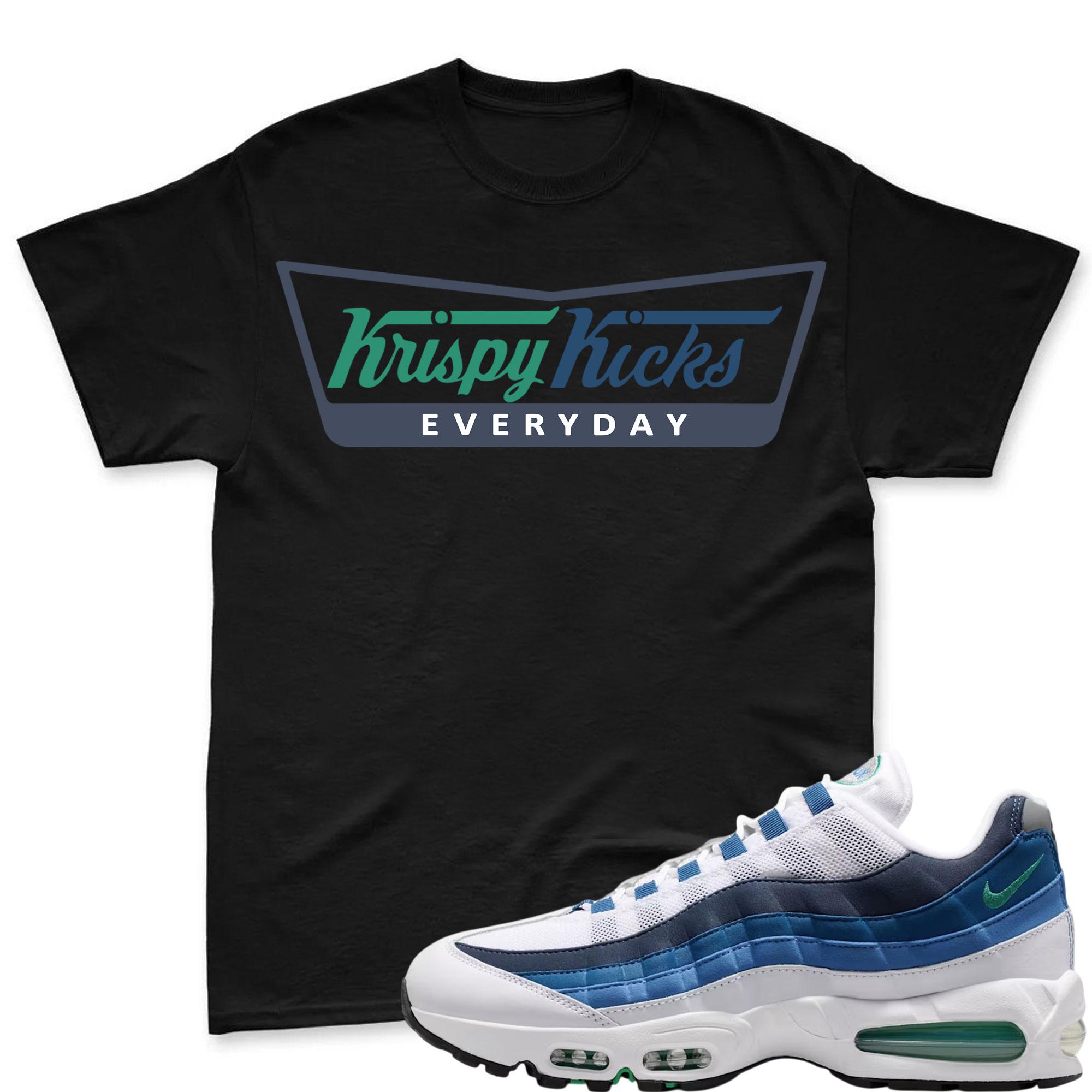 KRISPY KICKS! T Shirt To Match Air Max 95 Lake Blue and French Blue