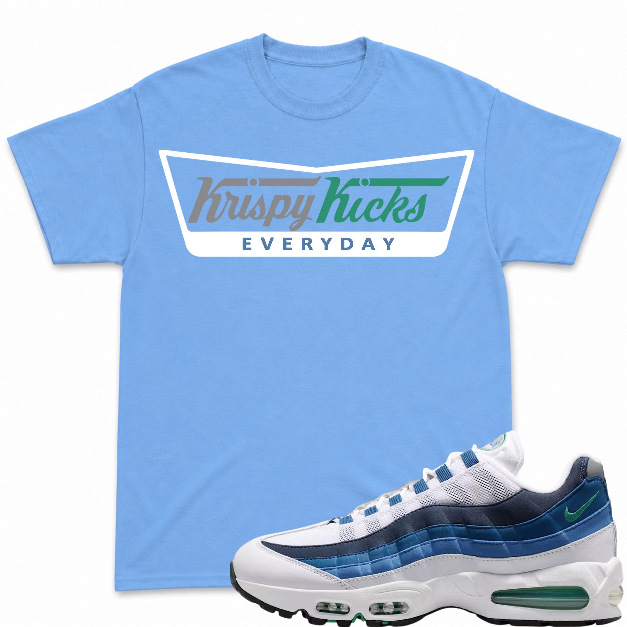 KRISPY KICKS! T Shirt To Match Air Max 95 Lake Blue and French Blue