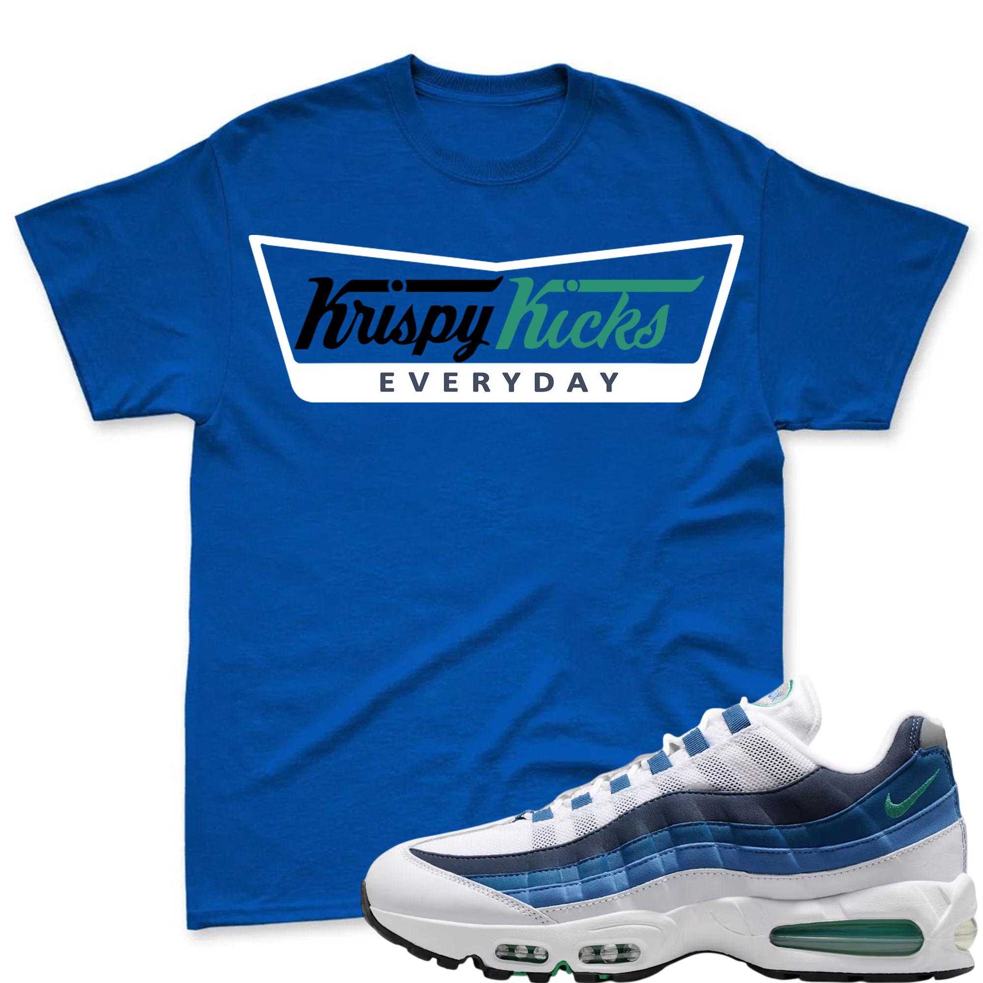 KRISPY KICKS! T Shirt To Match Air Max 95 Lake Blue and French Blue