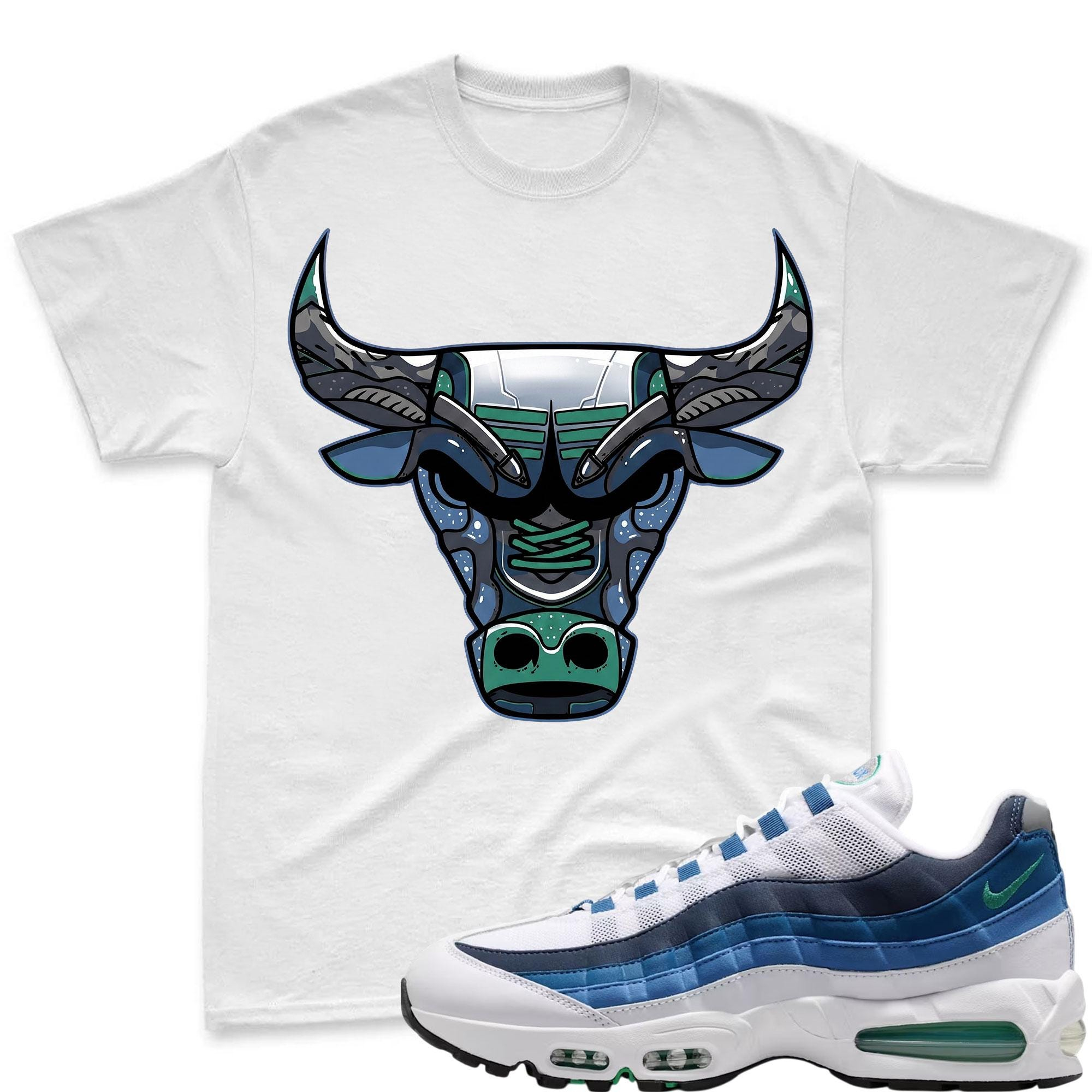 BULL!   T Shirt To Match Air Max 95 Lake Blue and French Blue