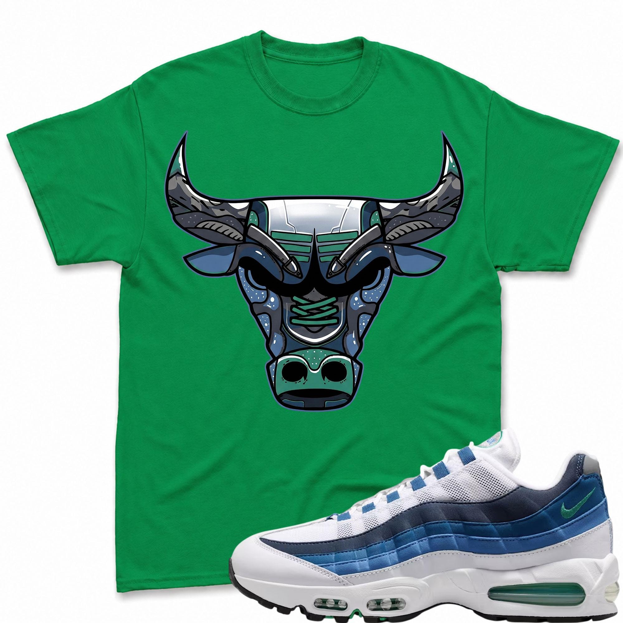 BULL!   T Shirt To Match Air Max 95 Lake Blue and French Blue