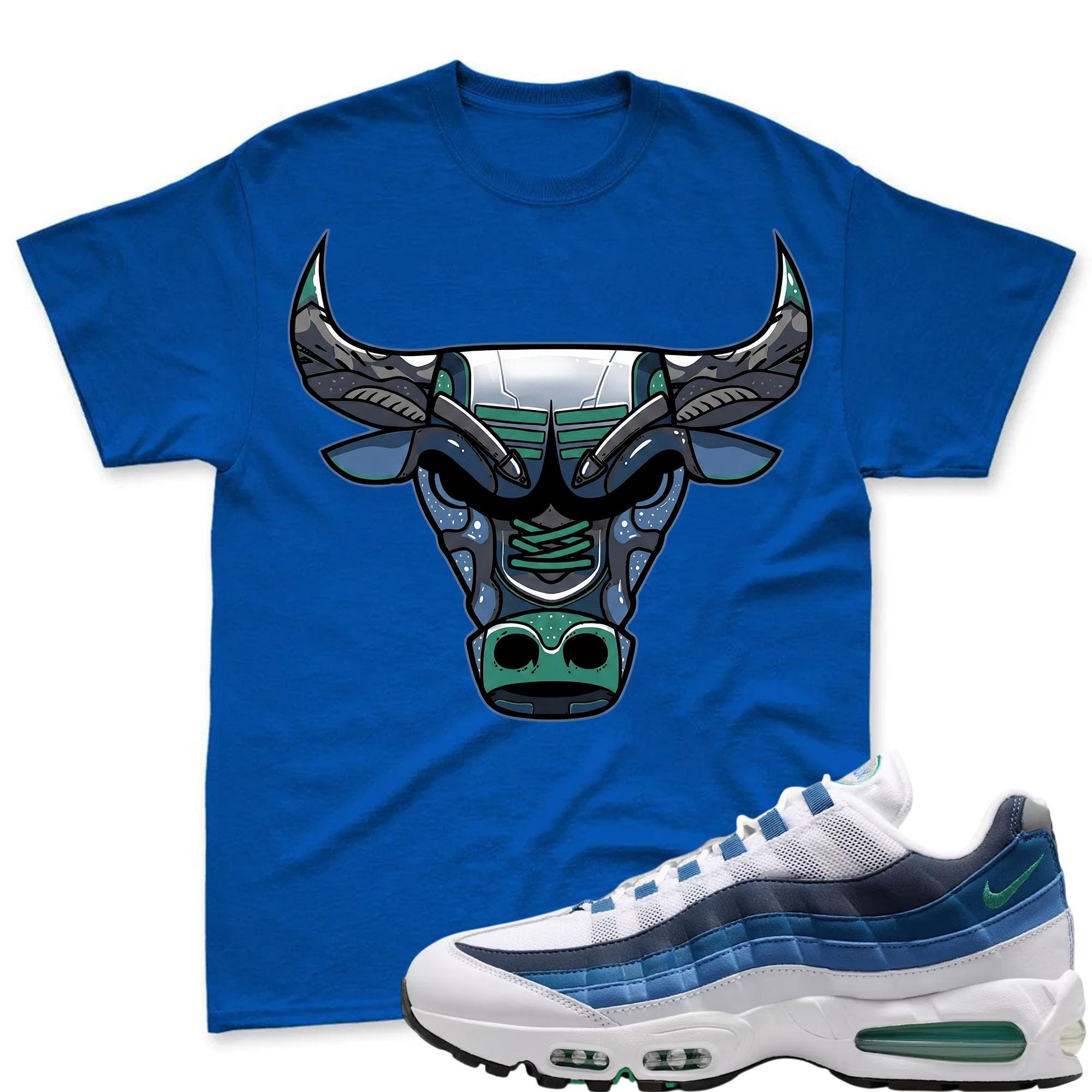 BULL!   T Shirt To Match Air Max 95 Lake Blue and French Blue
