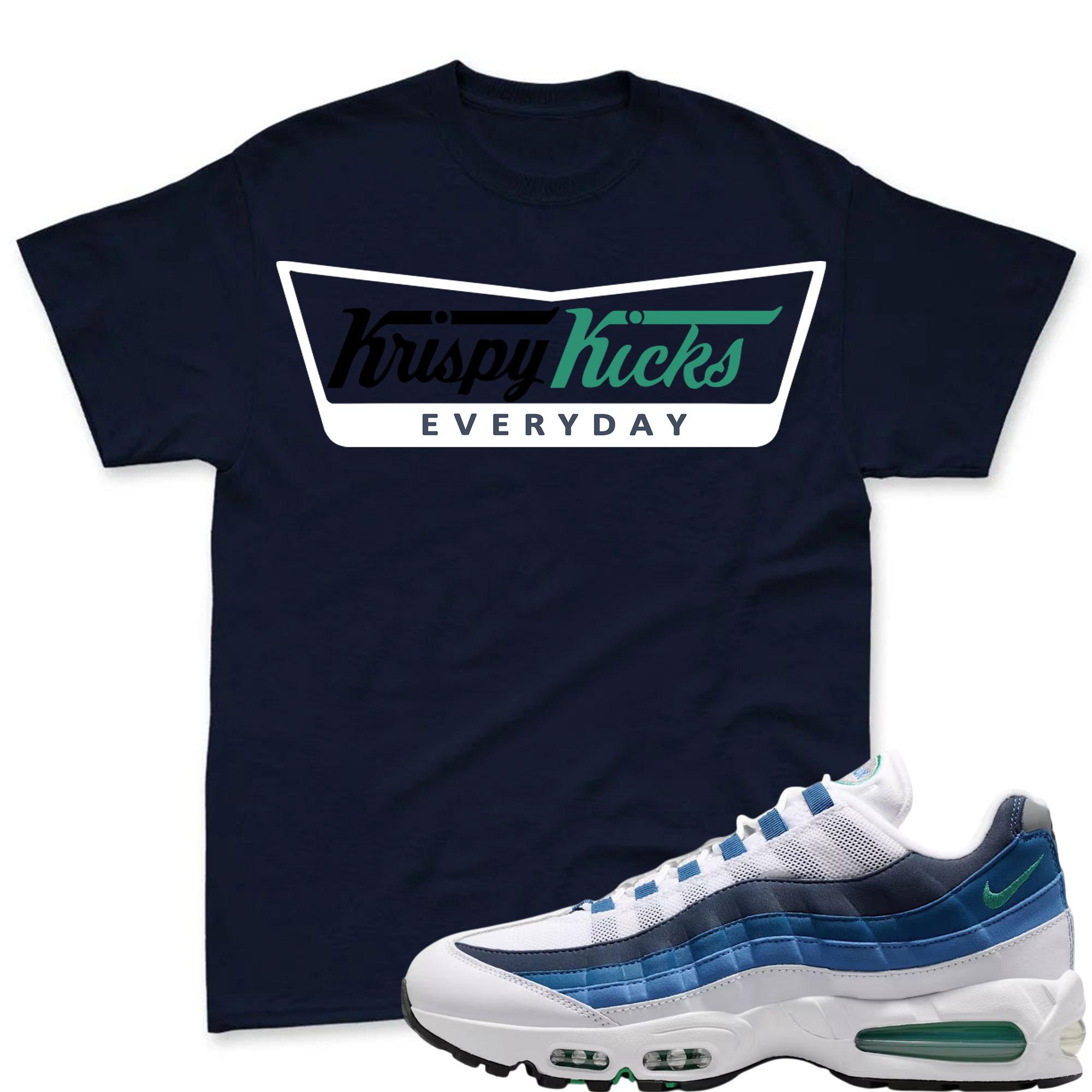 KRISPY KICKS! T Shirt To Match Air Max 95 Lake Blue and French Blue