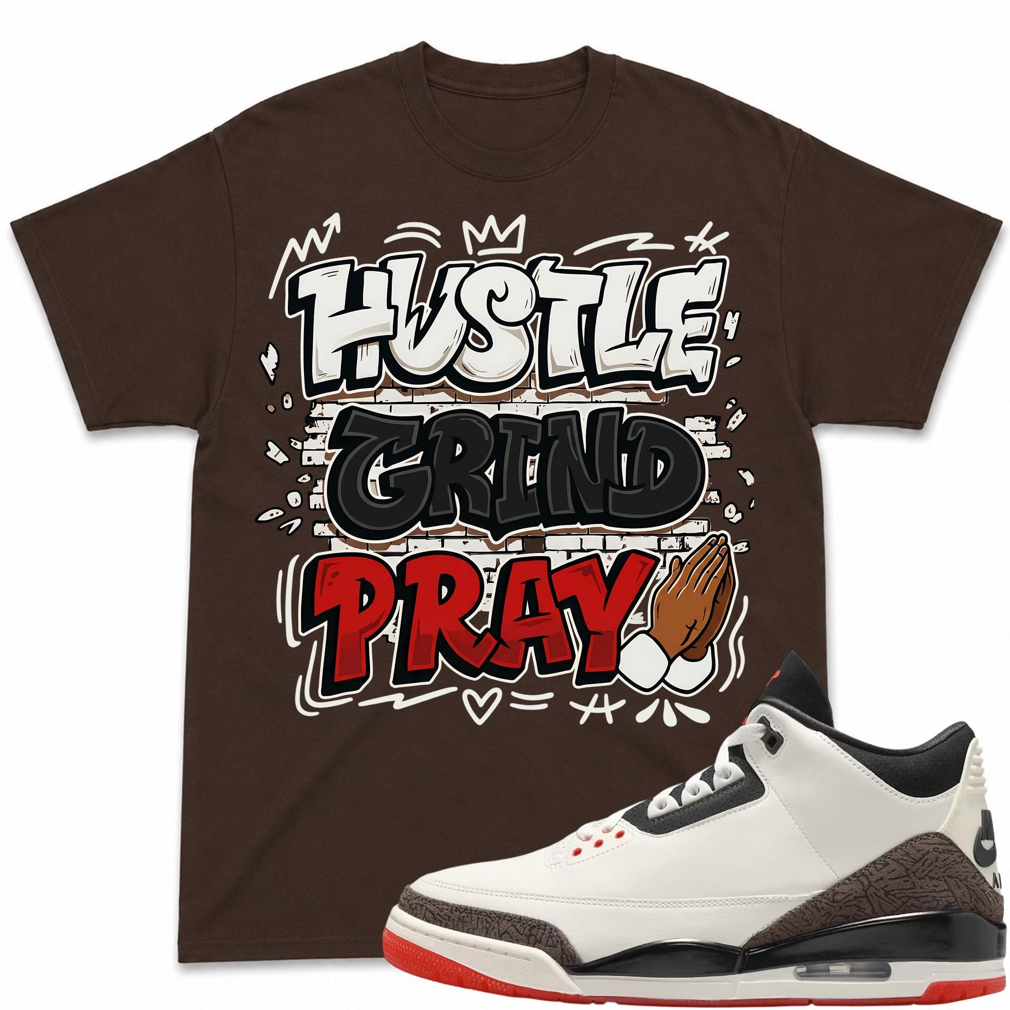 HUSTLE PRAY!  Shirt To Match Jordan 3 World's Best Dad