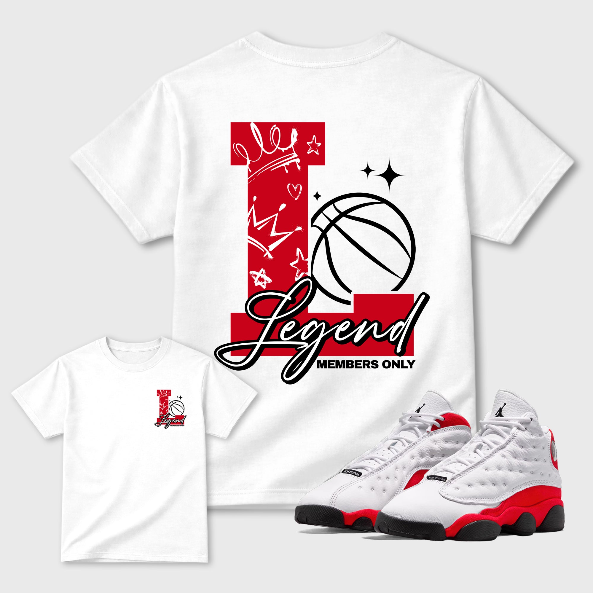Legend Sneaker Tees - Air Jordan 13 University Red