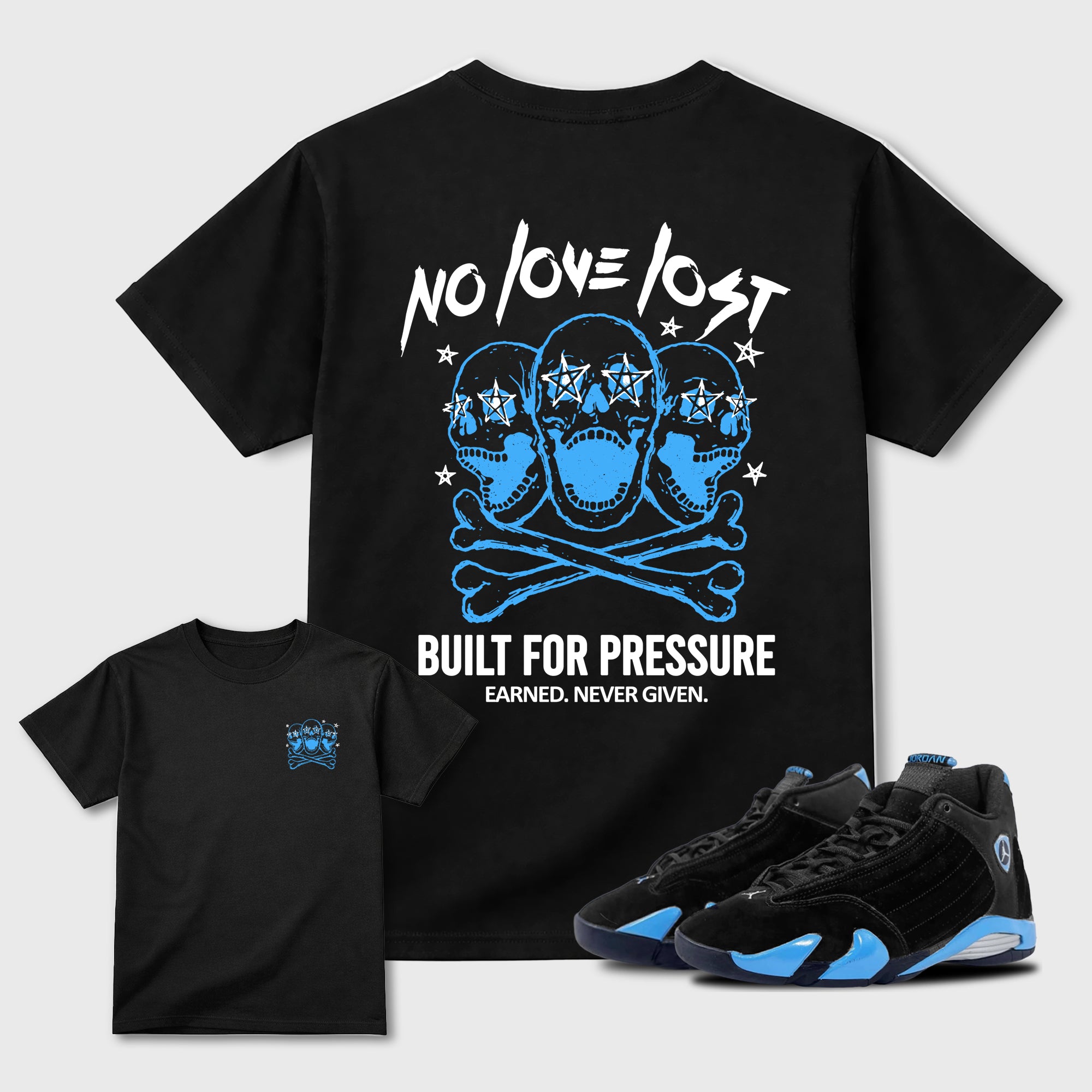 No Love Lost Sneaker Tees - Air Jordan 14 University Blue