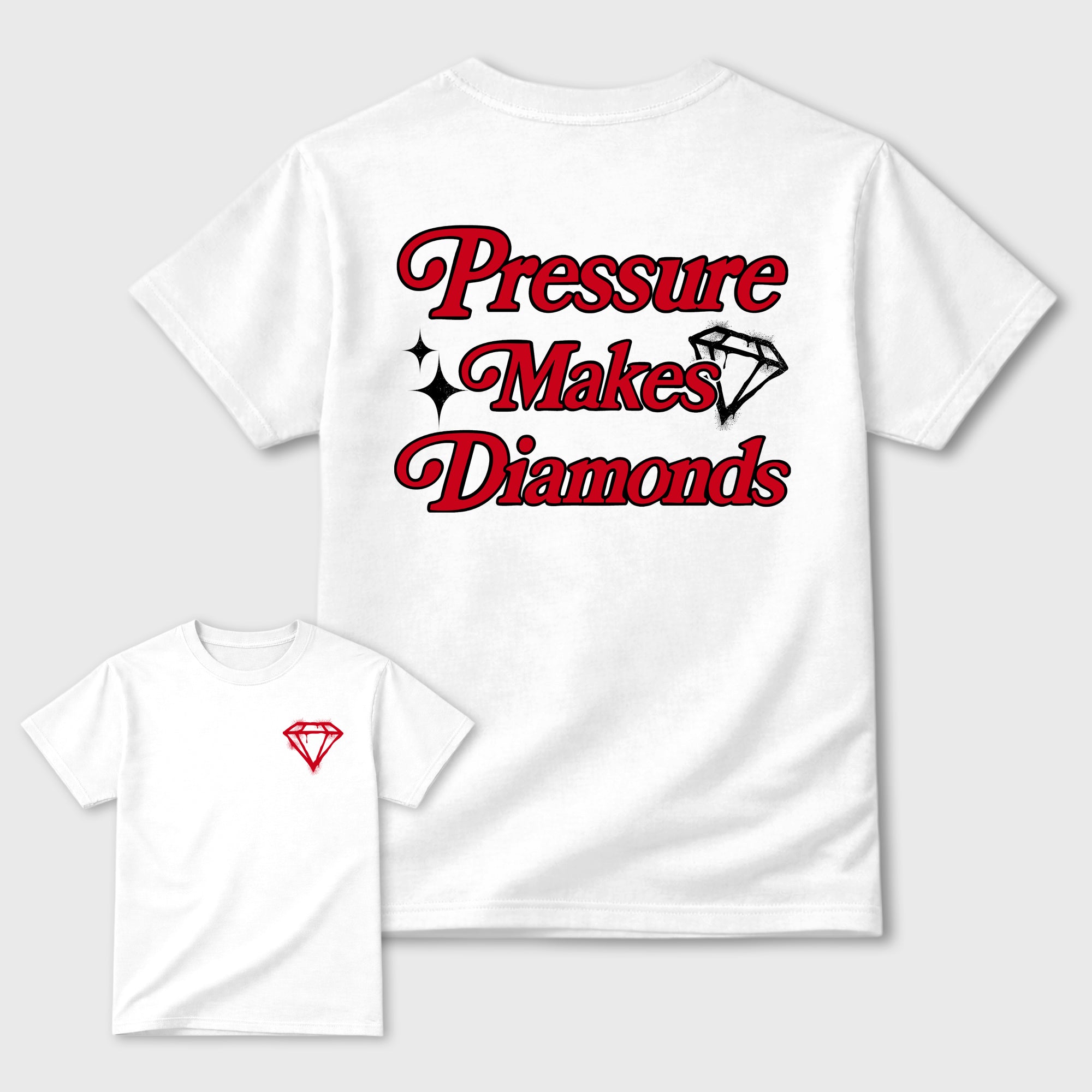 Pressure Makes Diamonds Sneaker Tees - Air Jordan 13 University Red