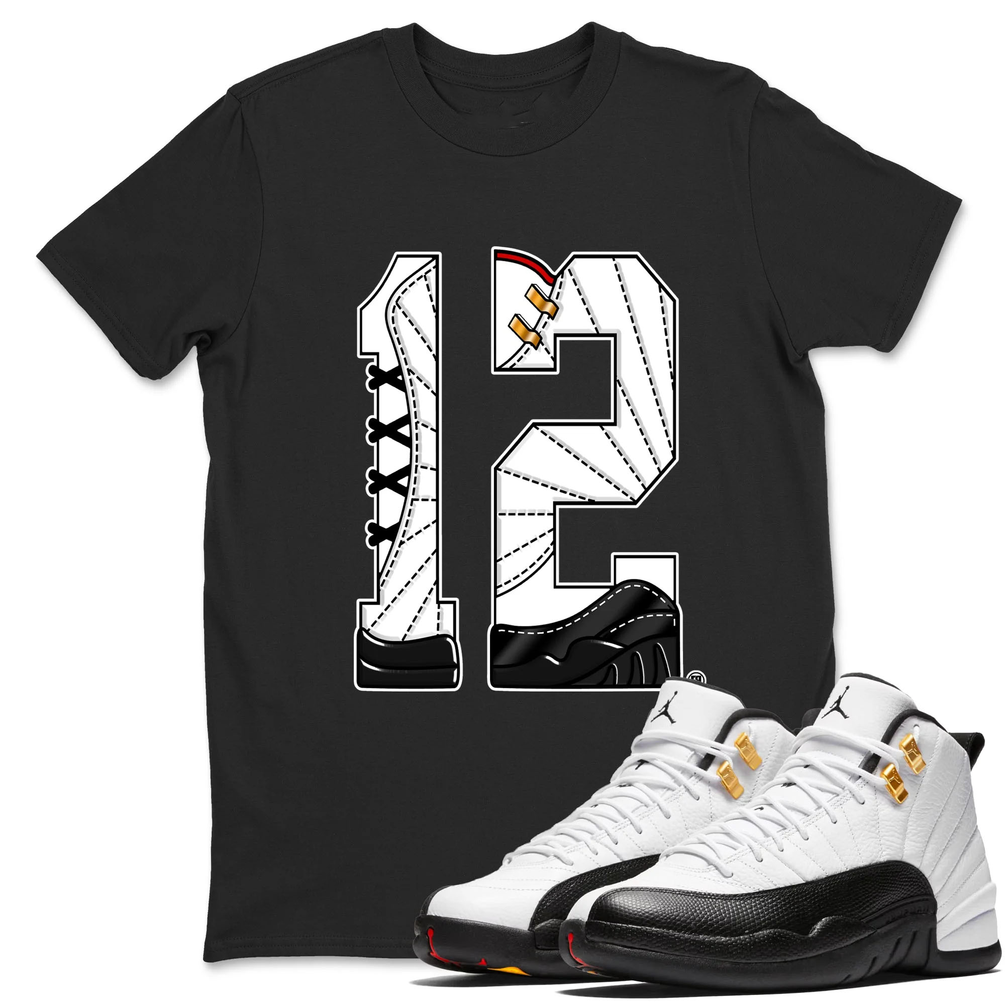 Number 12 TEEWAVO Sneaker Tees - Air Jordan 12 Taxi