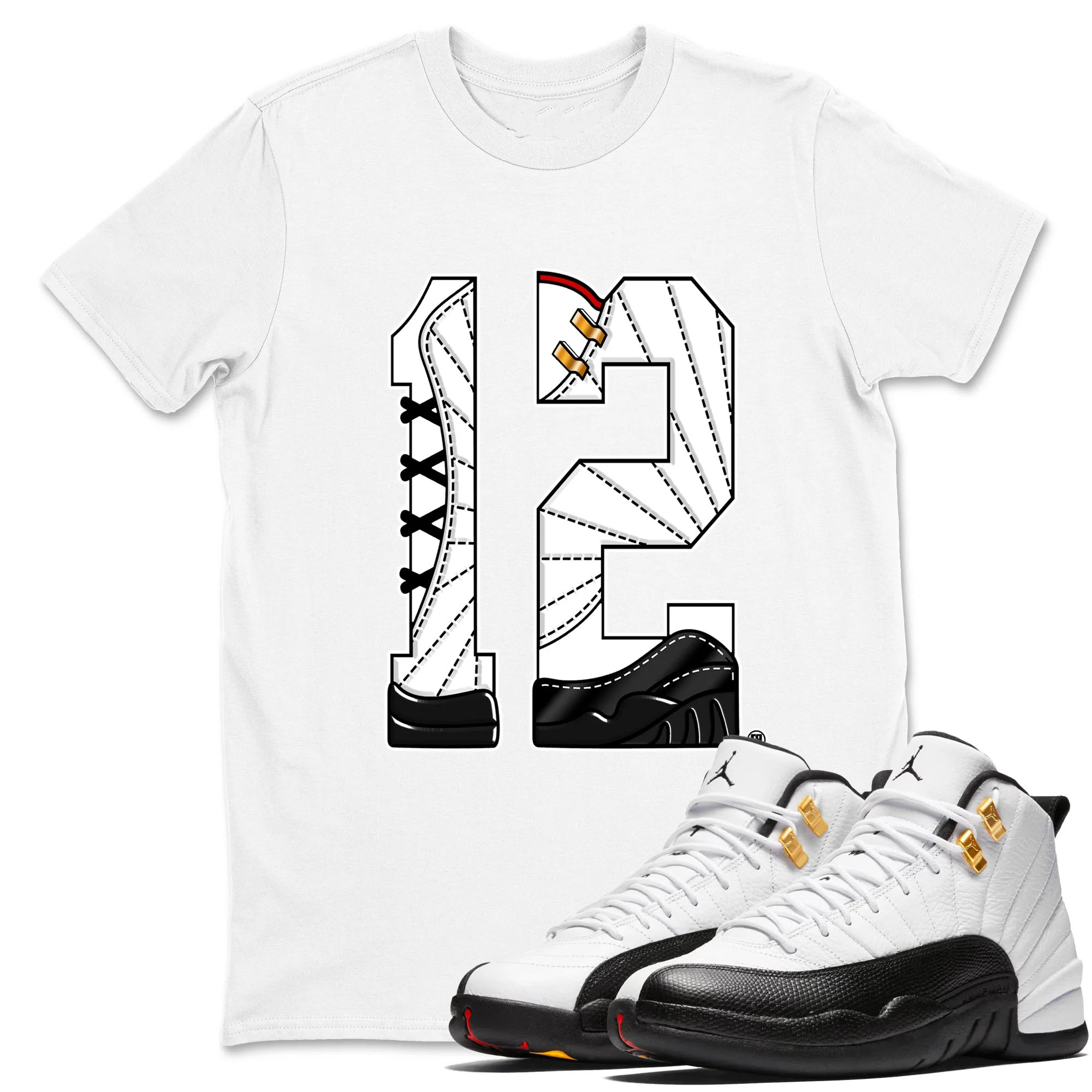 Number 12 TEEWAVO Sneaker Tees - Air Jordan 12 Taxi