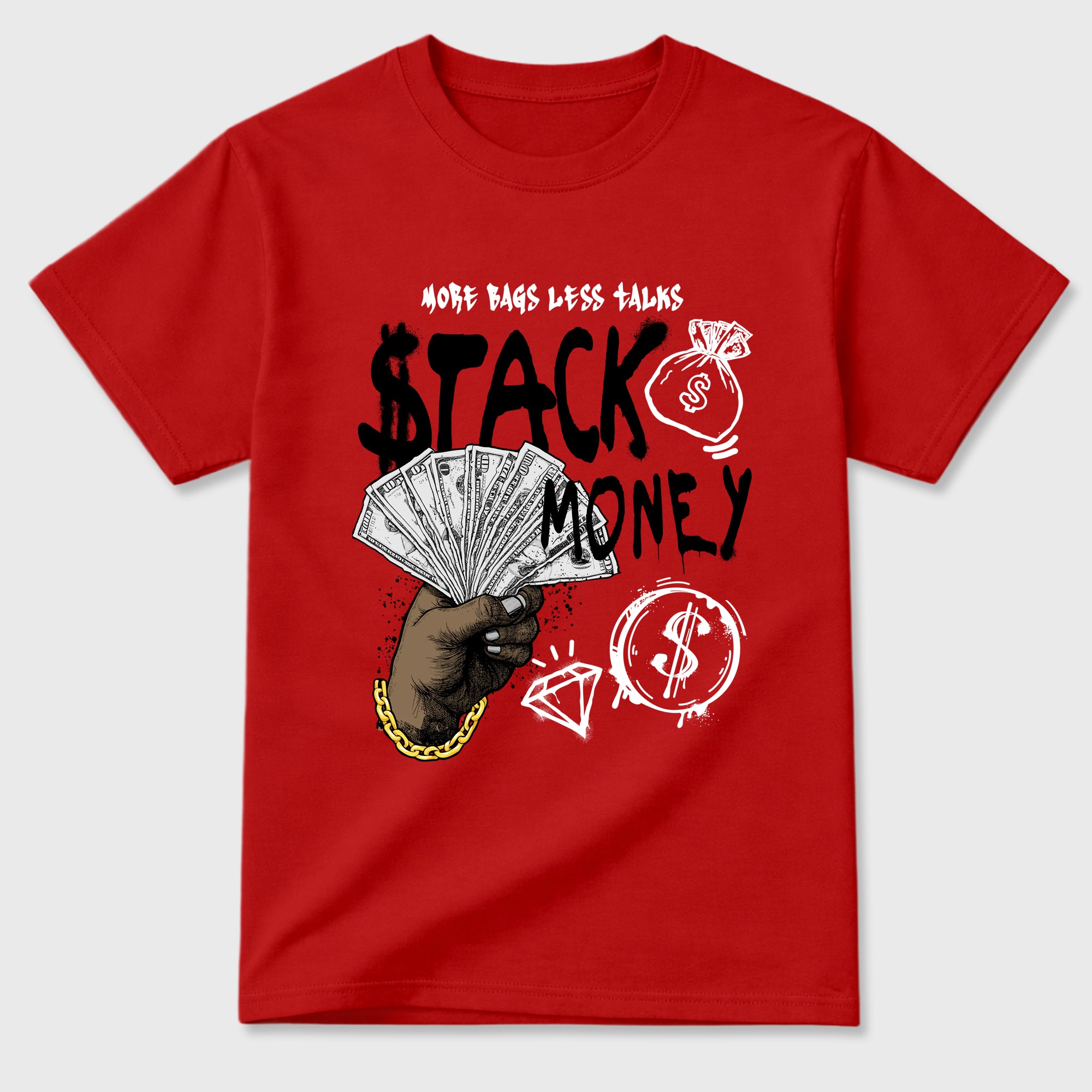 Stack Money Sneaker Tees - Air Jordan 13 University Red
