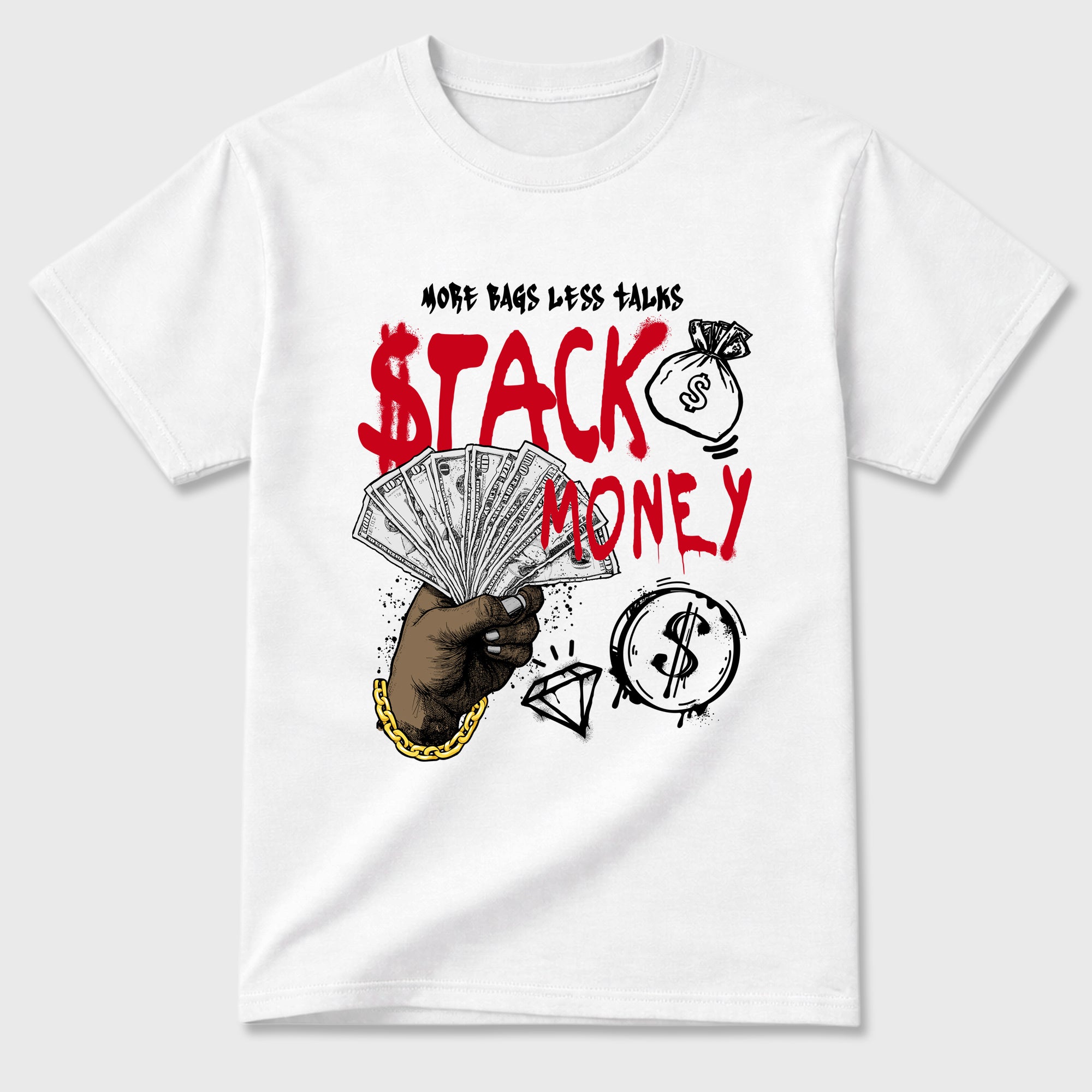 Stack Money Sneaker Tees - Air Jordan 13 University Red