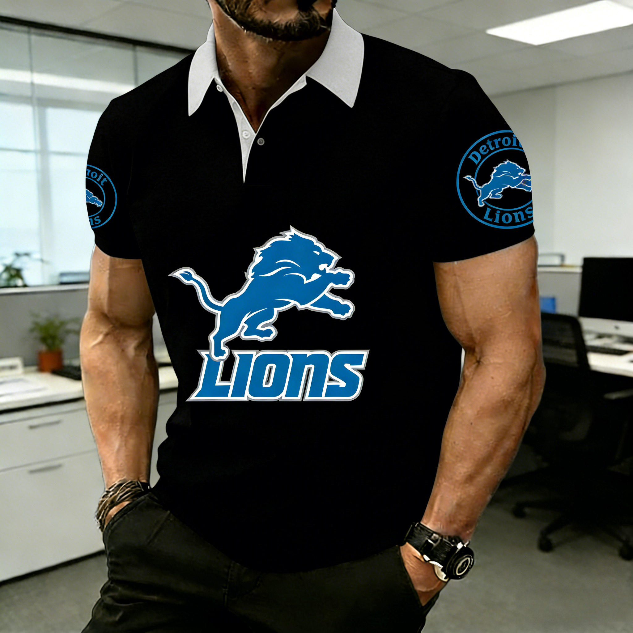 NFL Detroit Lions Premium Polo Shirt