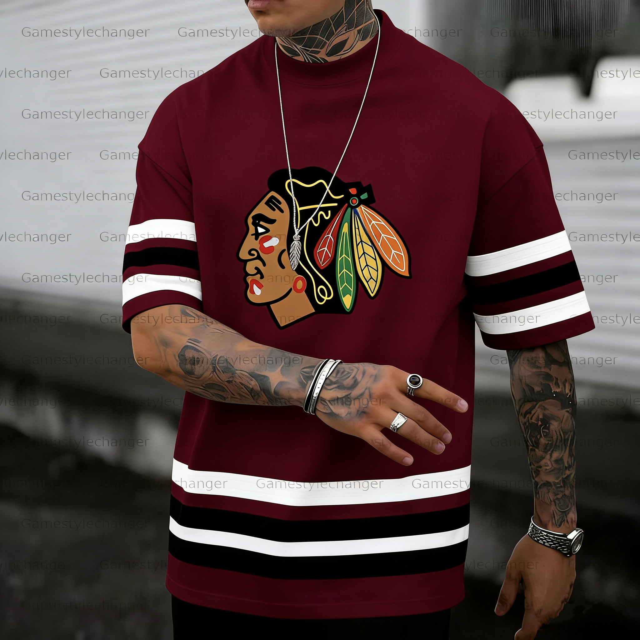 Unisex  "chicago blackhawks"  Inspired Trendy T-shirt