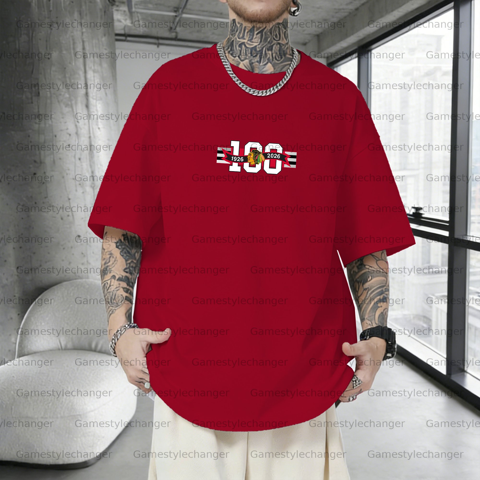 Unisex  "Chicago blackhawks  "  Inspired Trendy T-shirt