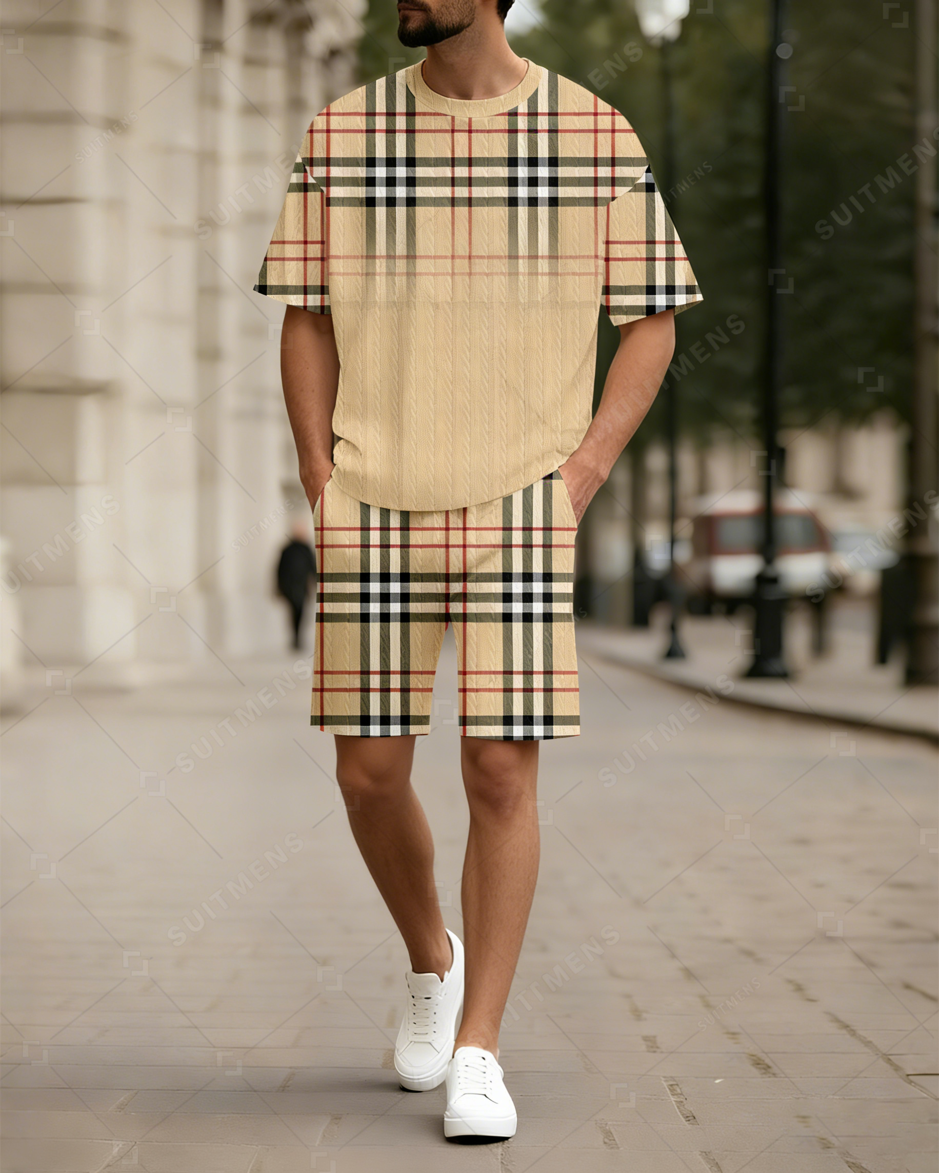 Men's Colorblock Summer Round Neck Set