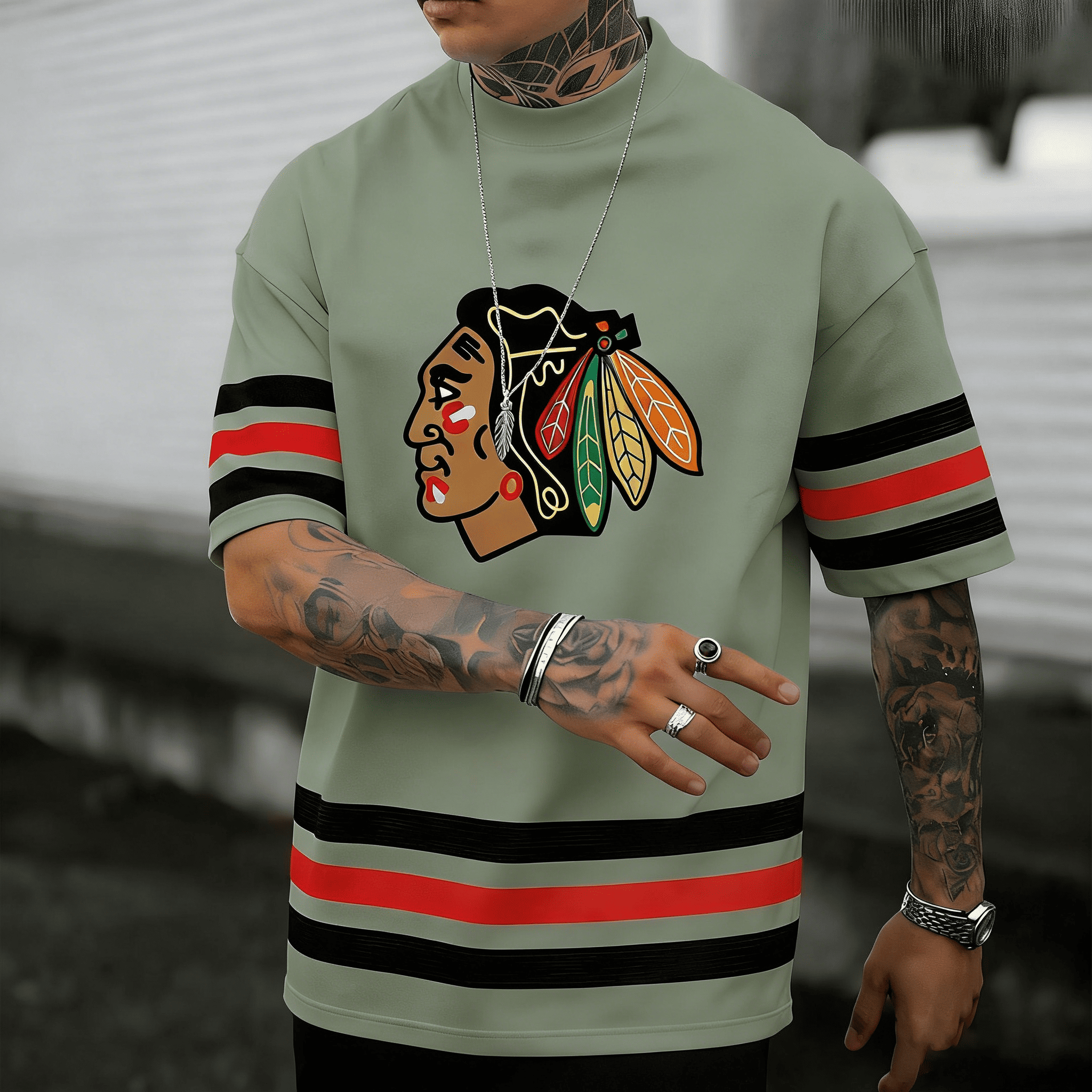 Unisex  "chicago blackhawks"  Inspired Trendy T-shirt
