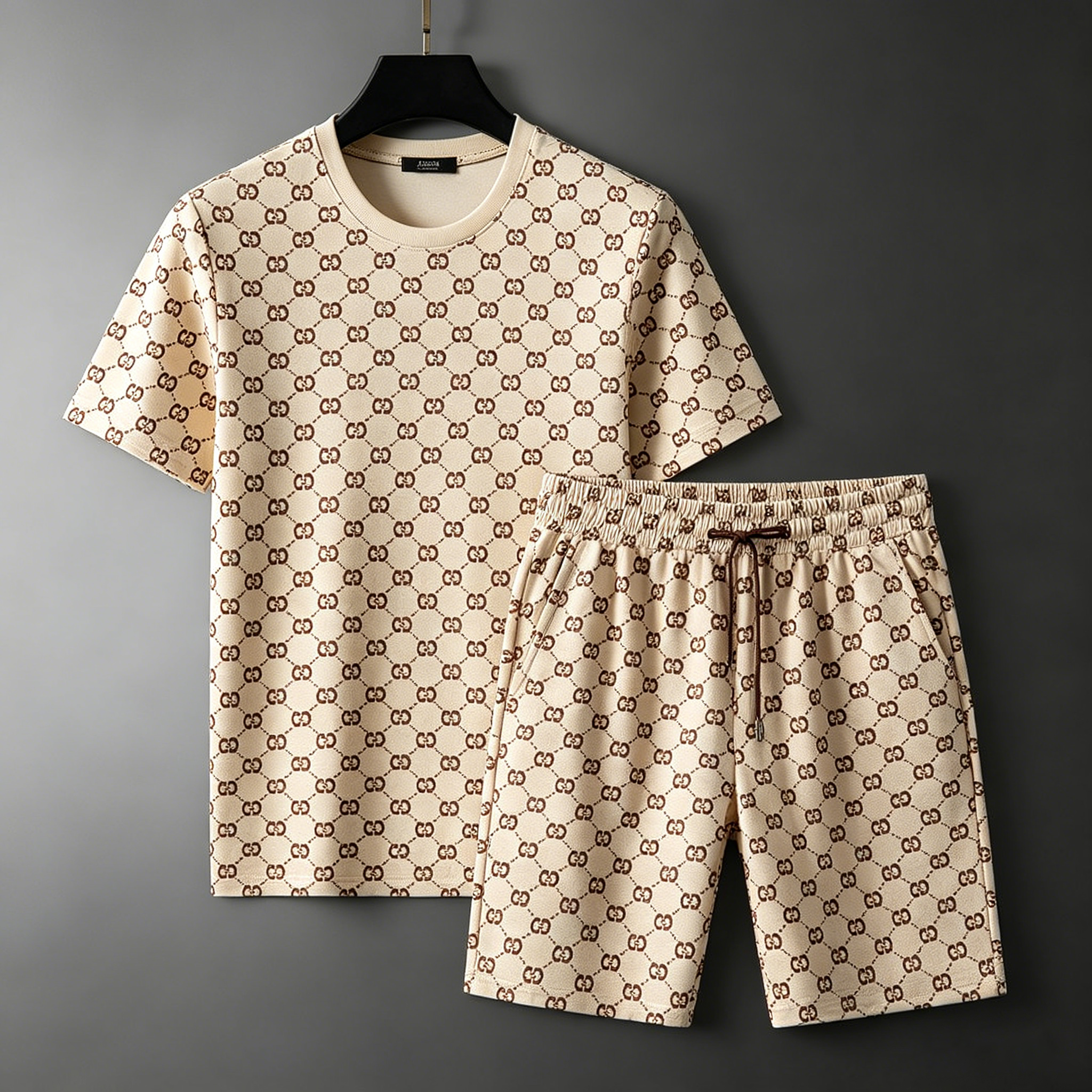 Men's Colorblock Summer Round Neck Set