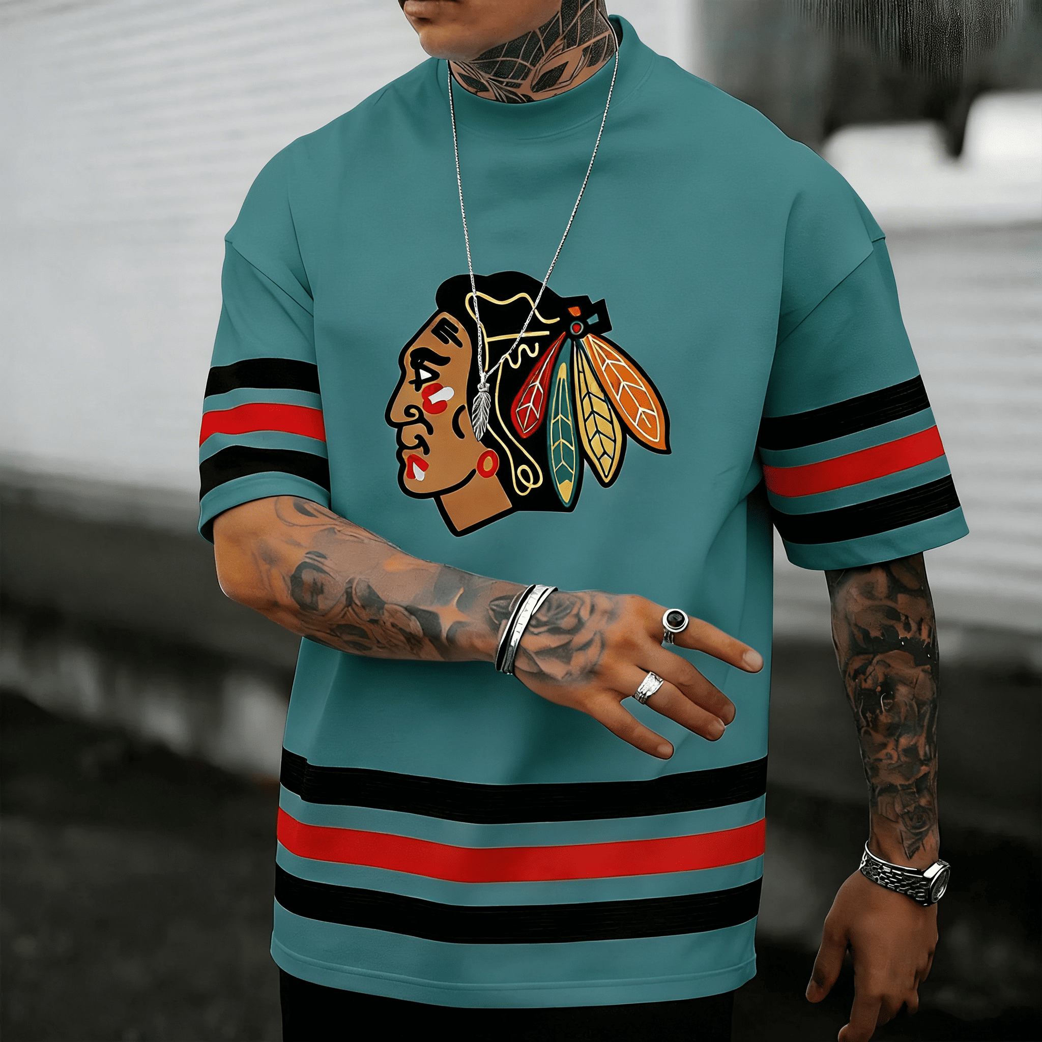 Unisex  "chicago blackhawks"  Inspired Trendy T-shirt