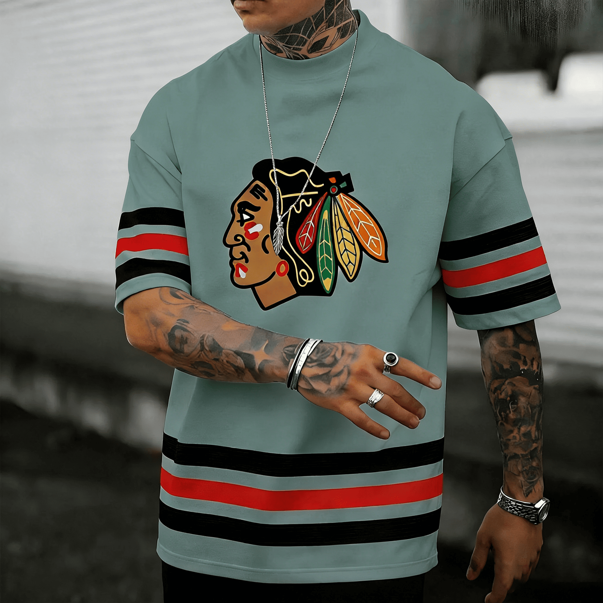 Unisex  "chicago blackhawks"  Inspired Trendy T-shirt