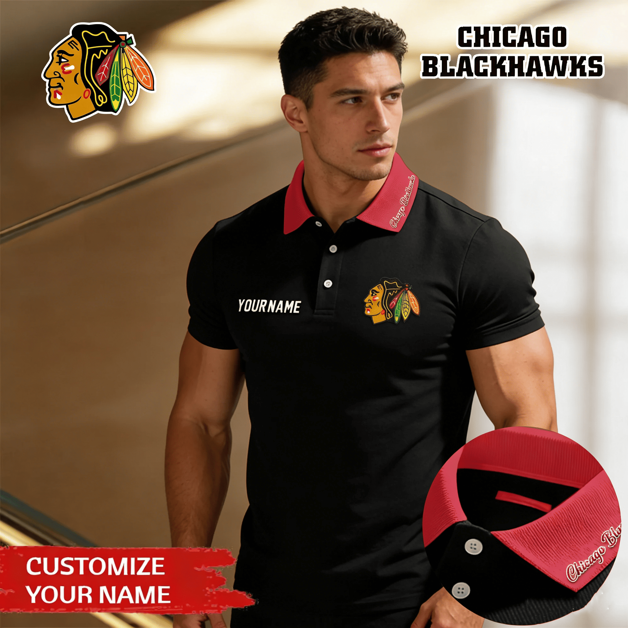 Chicago Blackhawks | Premium NHL Polo Shirt 