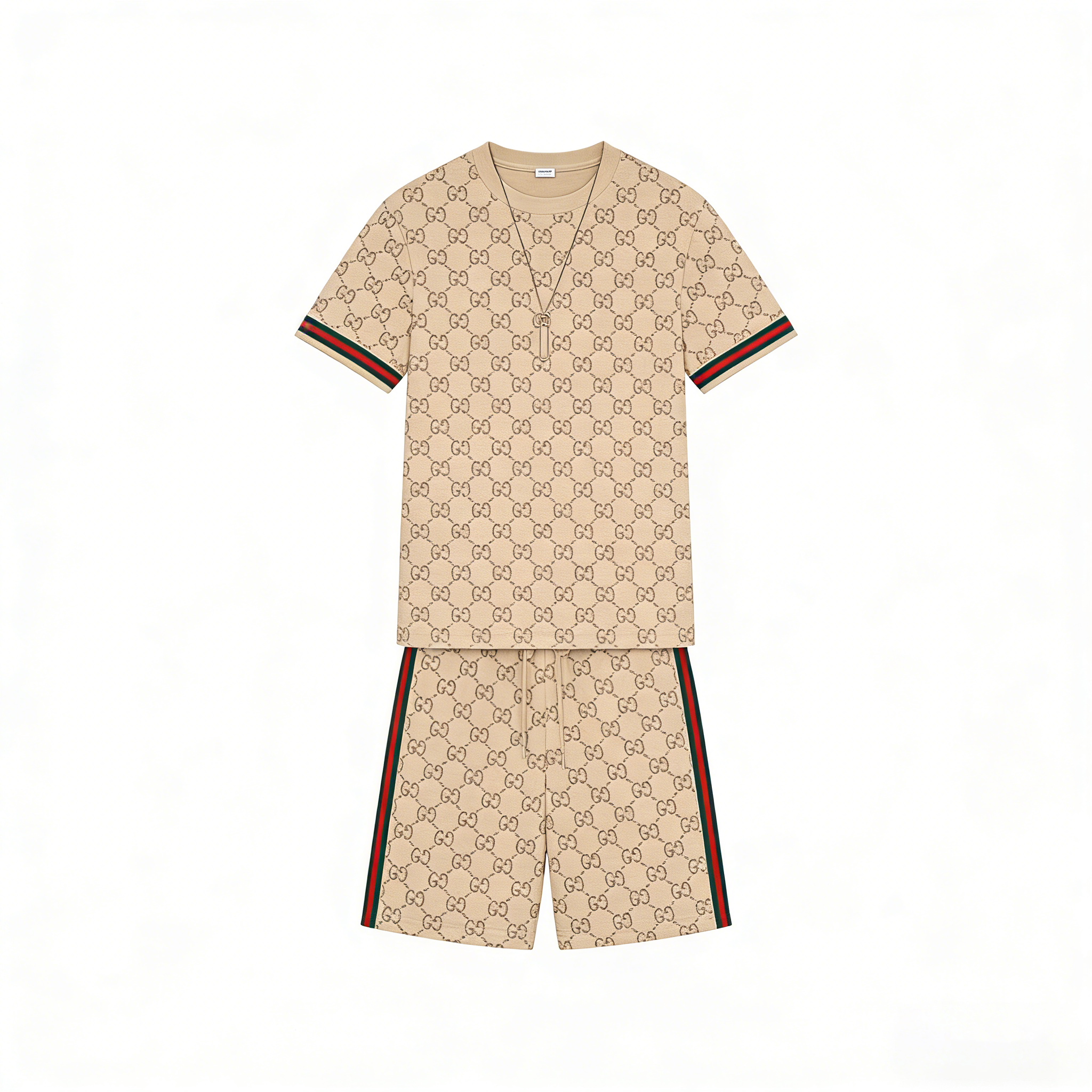 Men's Colorblock Summer Round Neck Set