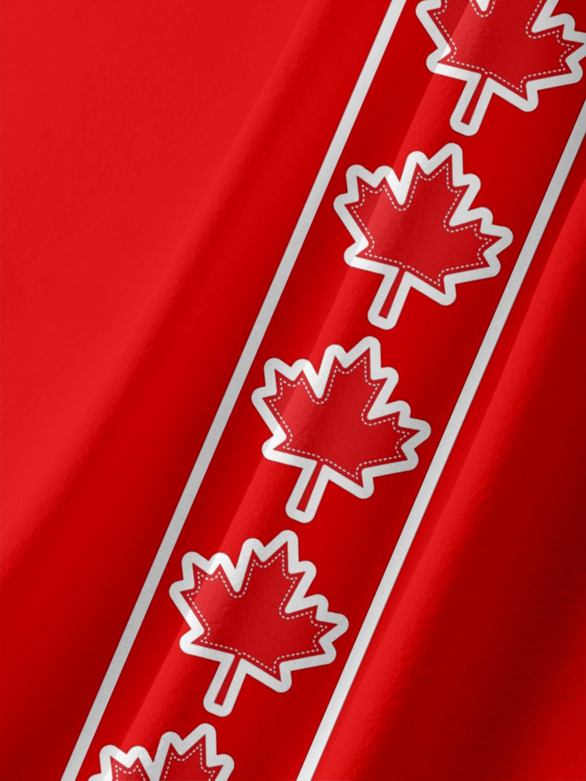 Moisture-wicking Canada Day Maple Leaf Chest Pocket Bowling Shirt