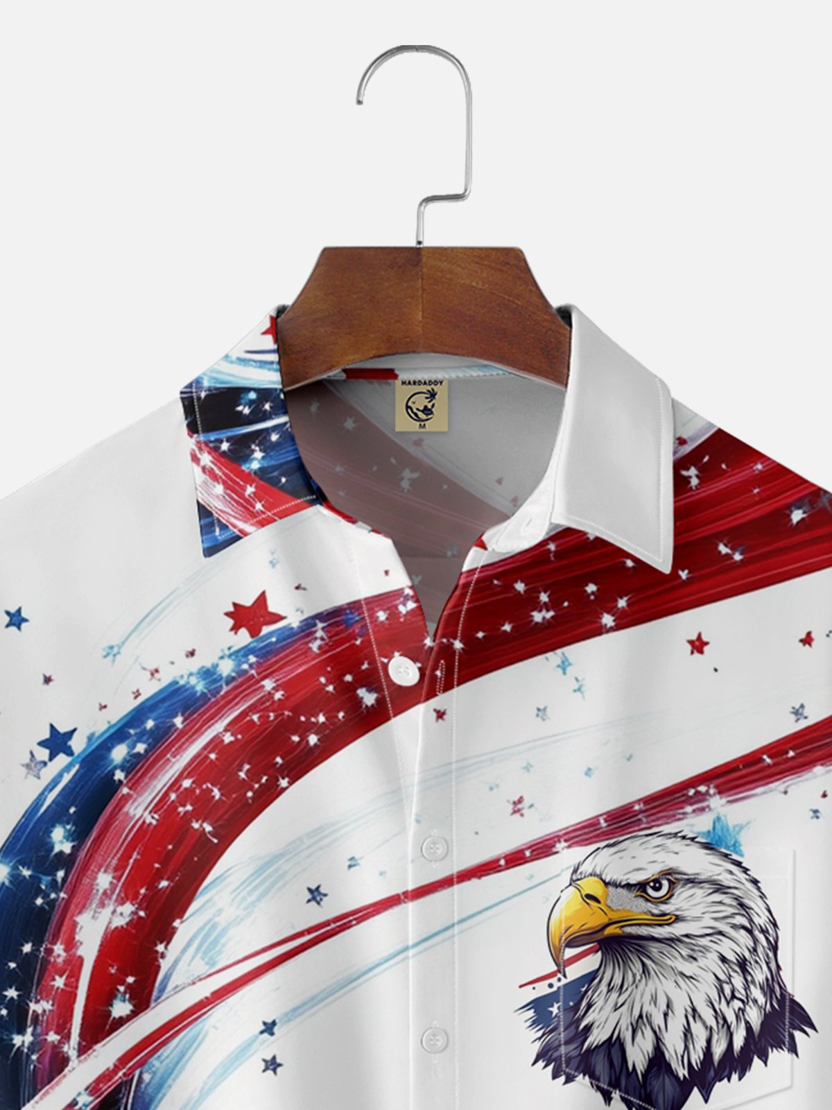 Moisture-wicking American Independence Day Memorial Day Chest Pocket Casual Shirt