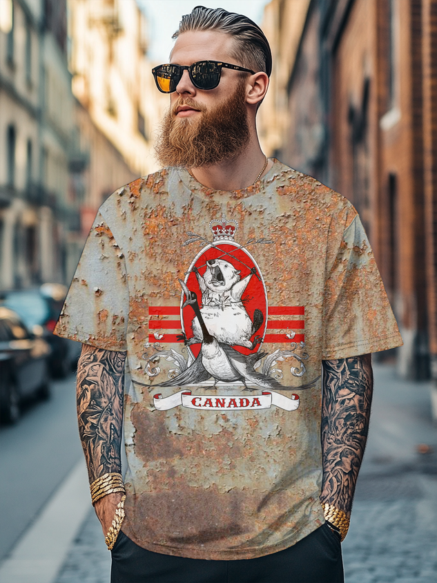 Men's Canada Day Funny Illustrations Fitted T-shirts