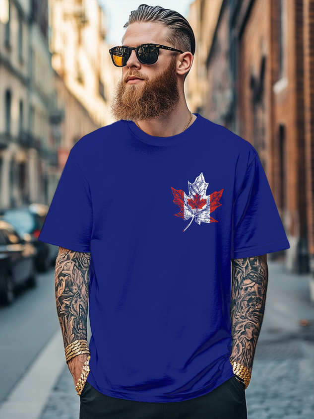 Men's Canada Day Funny Maple Leaf Fitted T-shirts