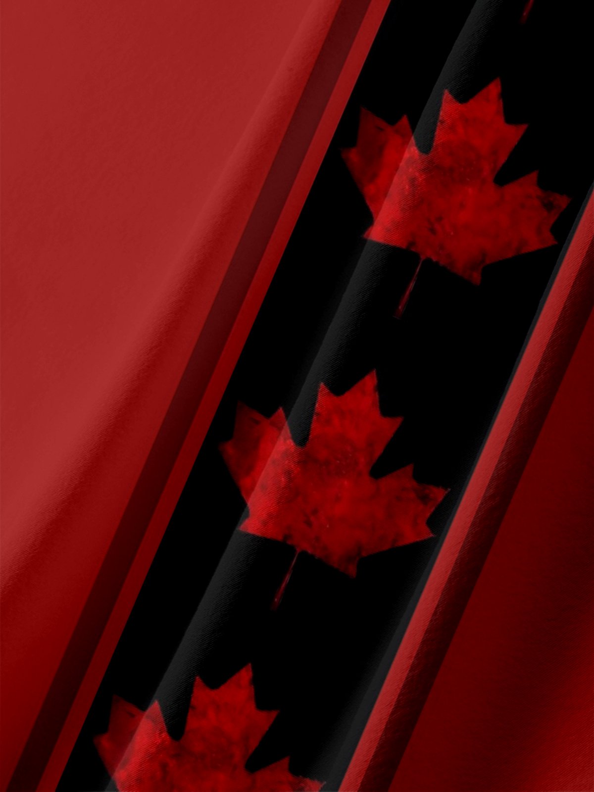 Moisture-wicking Canada Day Maple Leaf Art Red Chest Pocket Bowling Shirt