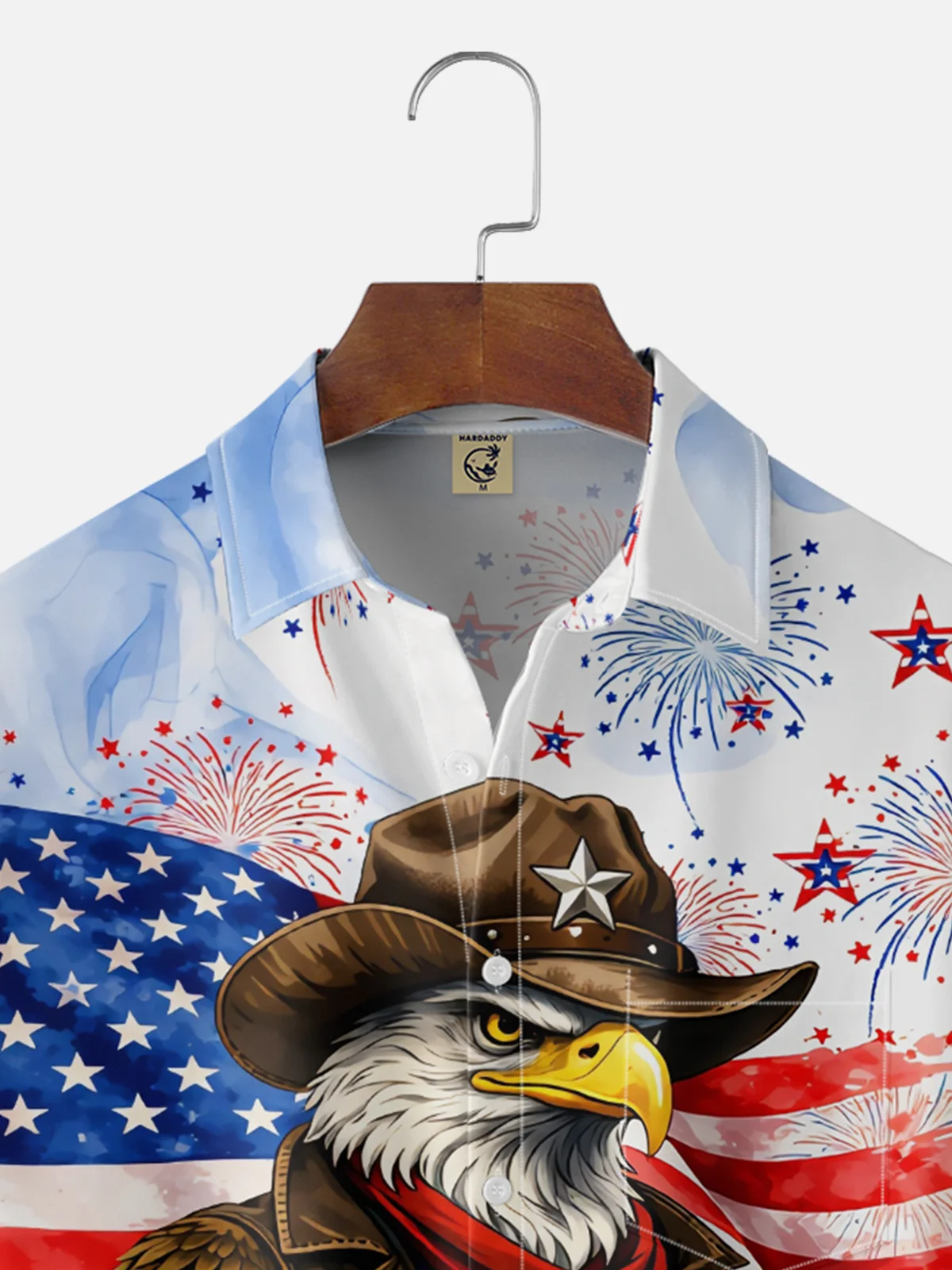 Moisture Wicking American Flag American Eagle Beer 250th Anniversary Chest Pocket Holiday Shirt