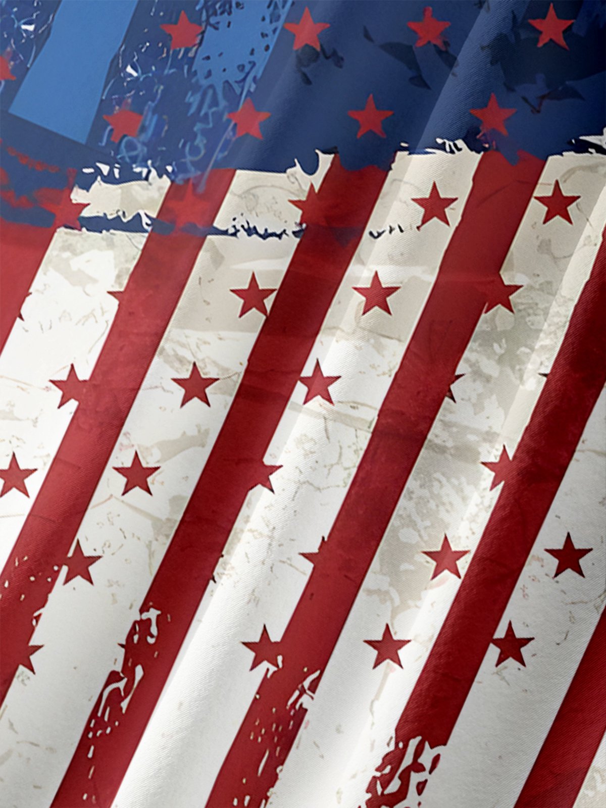  Moisture-wicking Memorial Day American Flag Chest Pocket Casual Shirt