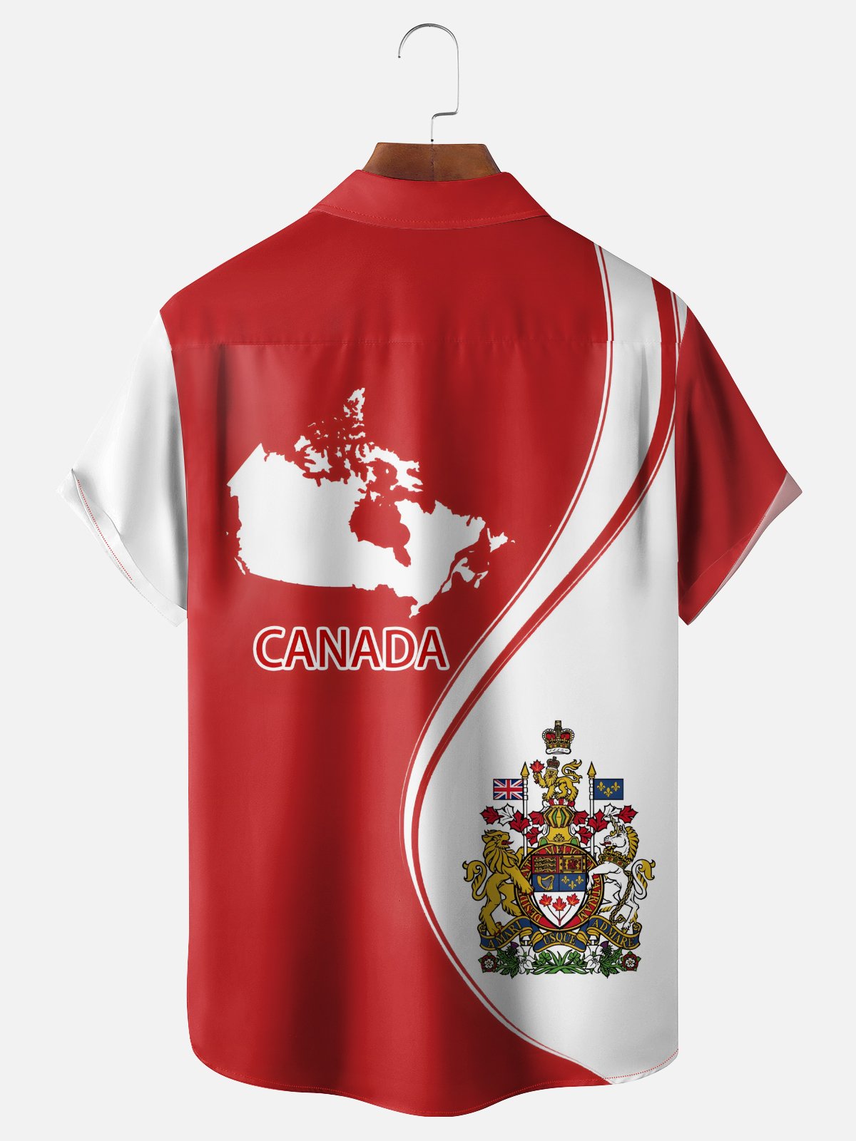 Moisture-wicking Canada Map Emblem Chest Pocket Casual Shirt