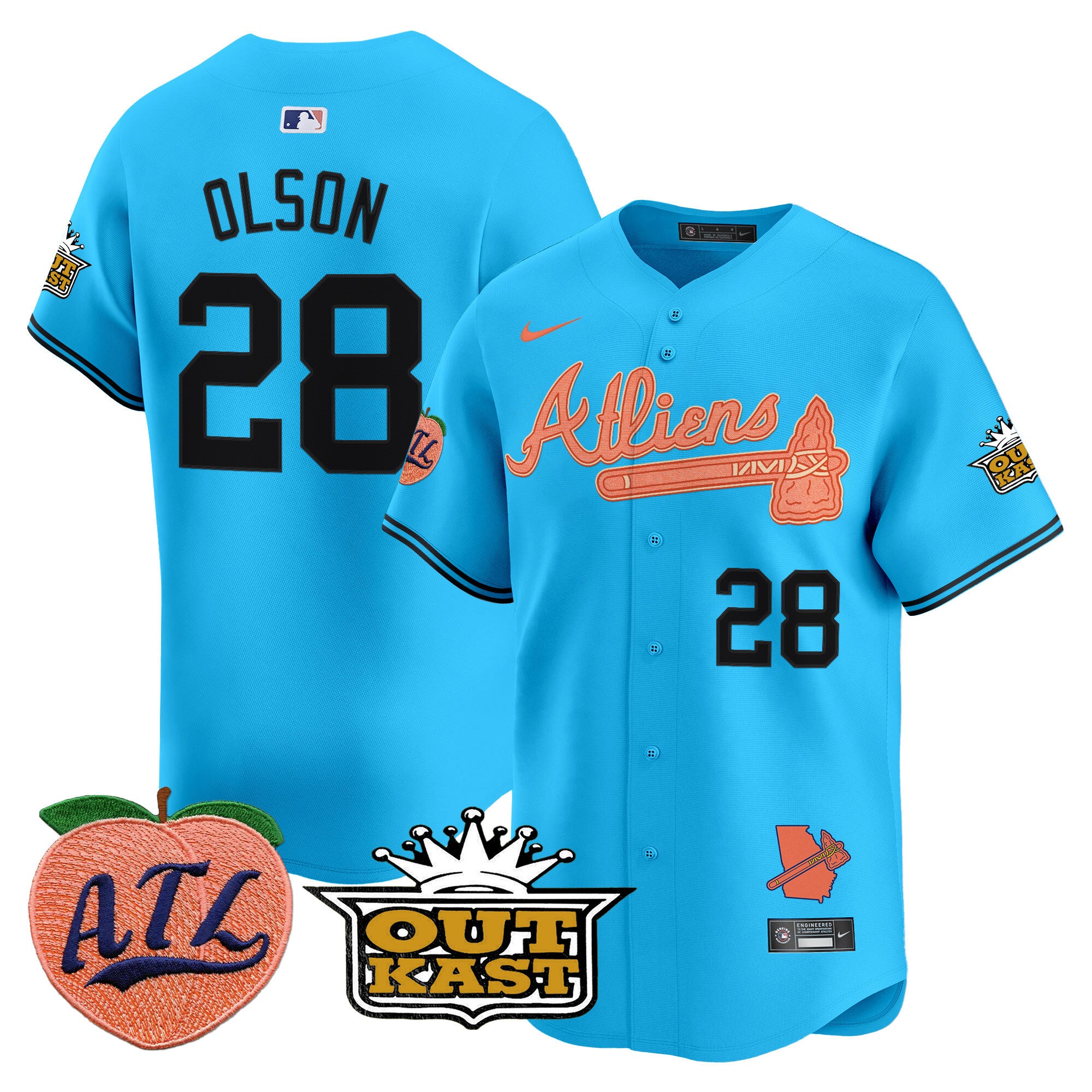 ATL Atliens & Peach Vapor Premier Limited Jersey - All Stitched