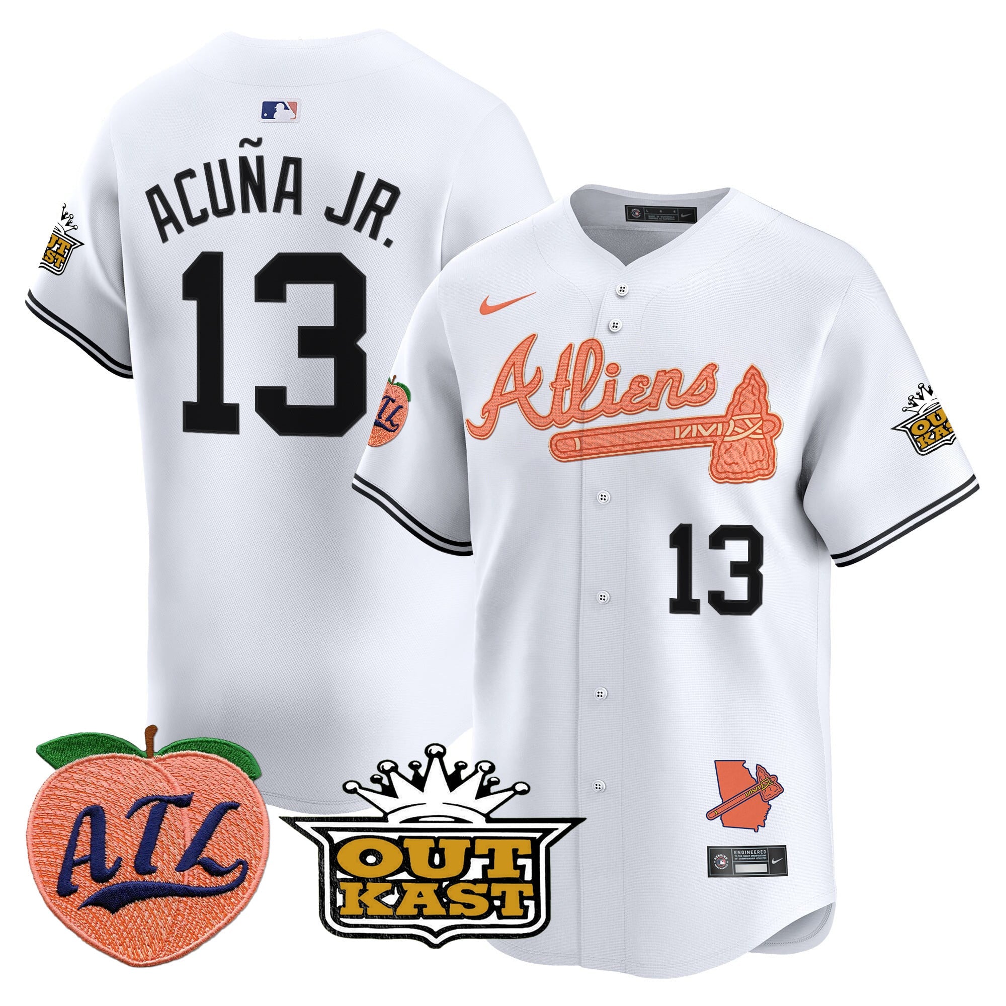 ATL Atliens & Peach Vapor Premier Limited Jersey - All Stitched
