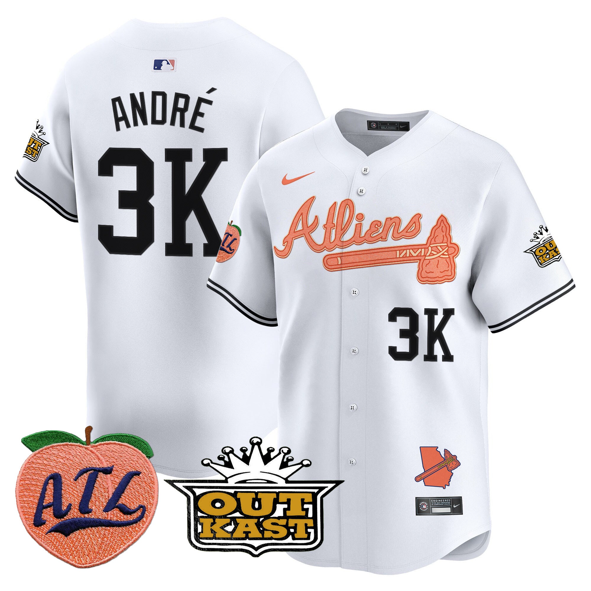 ATL Atliens & Peach Vapor Premier Limited Jersey - All Stitched